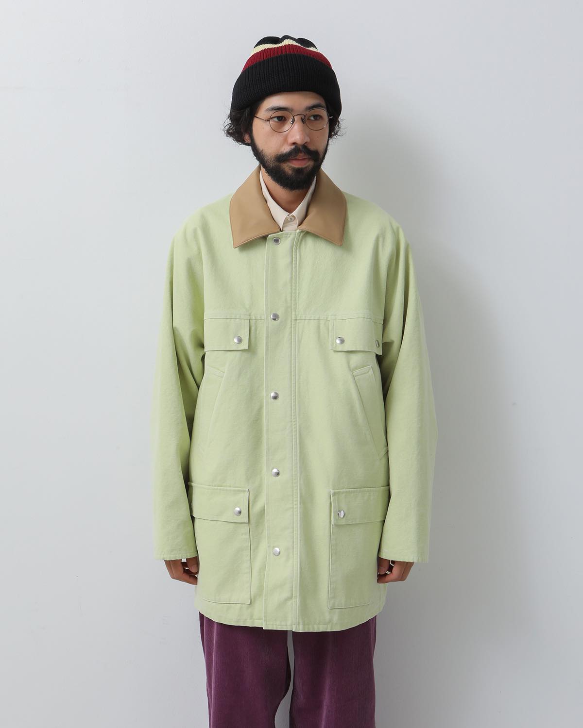 WASHED ORGANIC CANVAS HUNTING BLOUSON