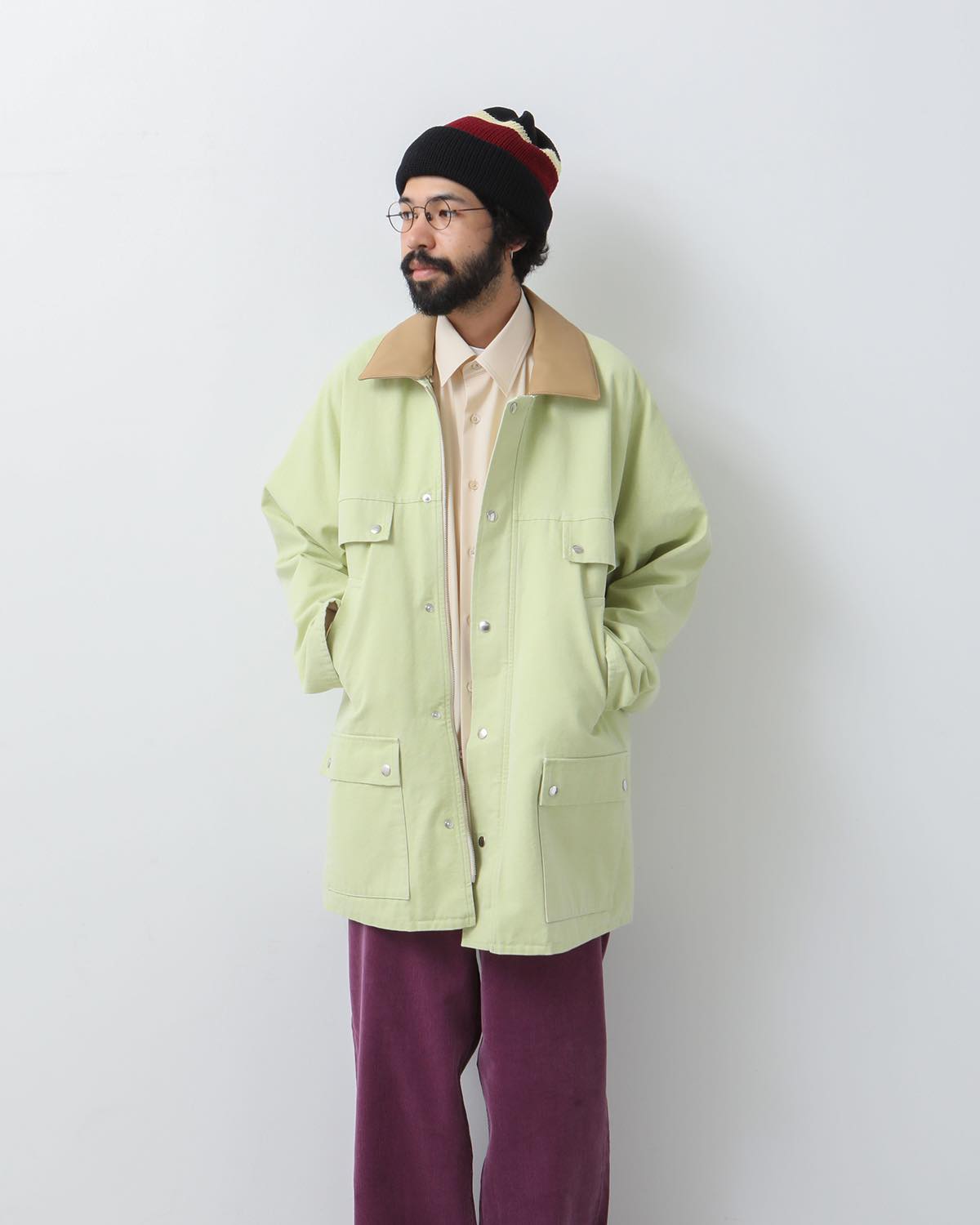 WASHED ORGANIC CANVAS HUNTING BLOUSON