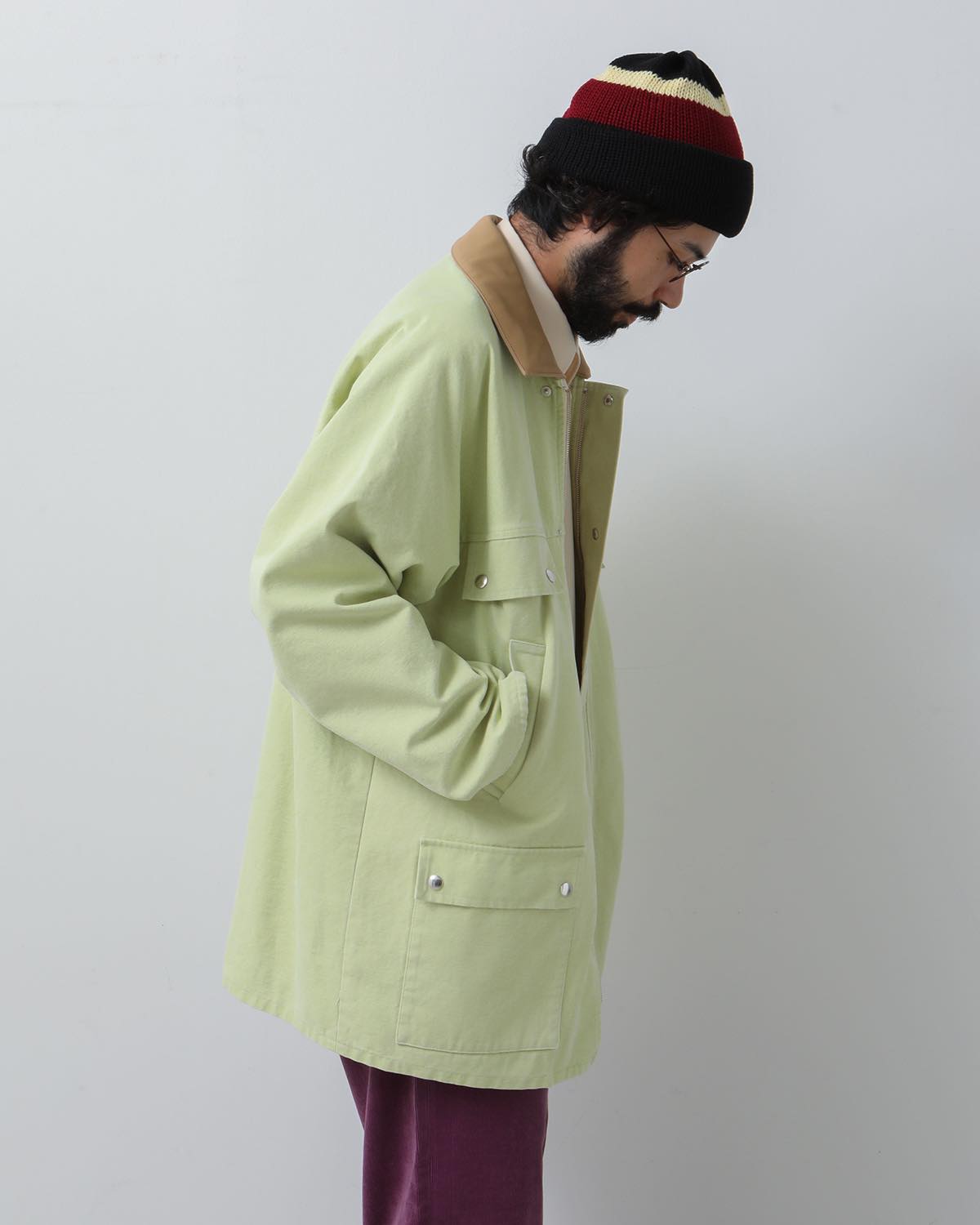 WASHED ORGANIC CANVAS HUNTING BLOUSON