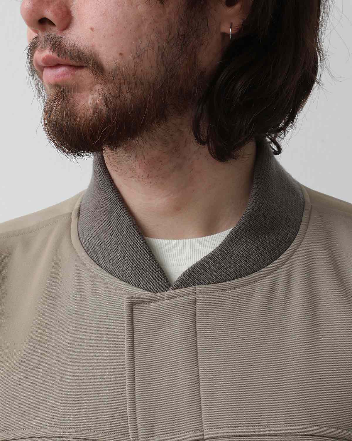 LIGHT WOOL MAX GABARDINE CHAMBRAY PADDED FLIGHT BLOUSON