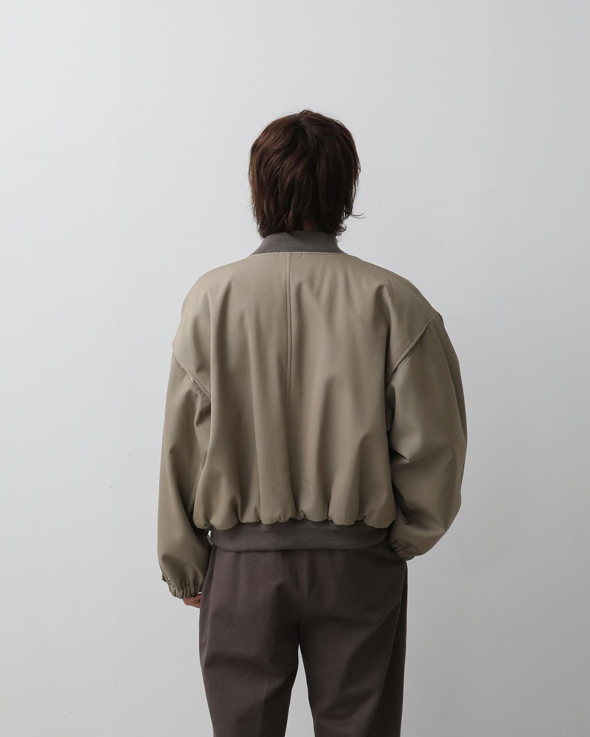 LIGHT WOOL MAX GABARDINE CHAMBRAY PADDED FLIGHT BLOUSON