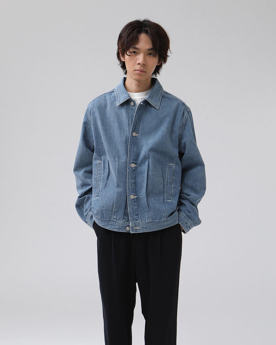 SELVEDGE FADED LIGHT DENIM BLOUSON – COVERCHORD SELVEDGE FADED LIGHT DENIM BLOUSON – COVERCHORD