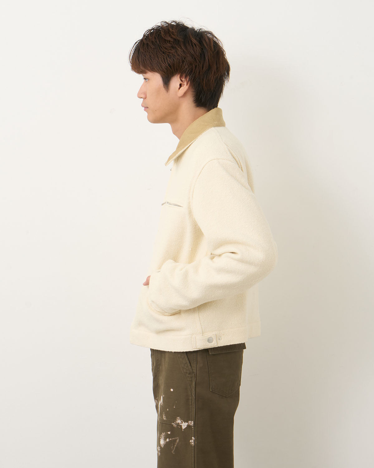 HOMESPUN TWEED ZIP BLOUSON