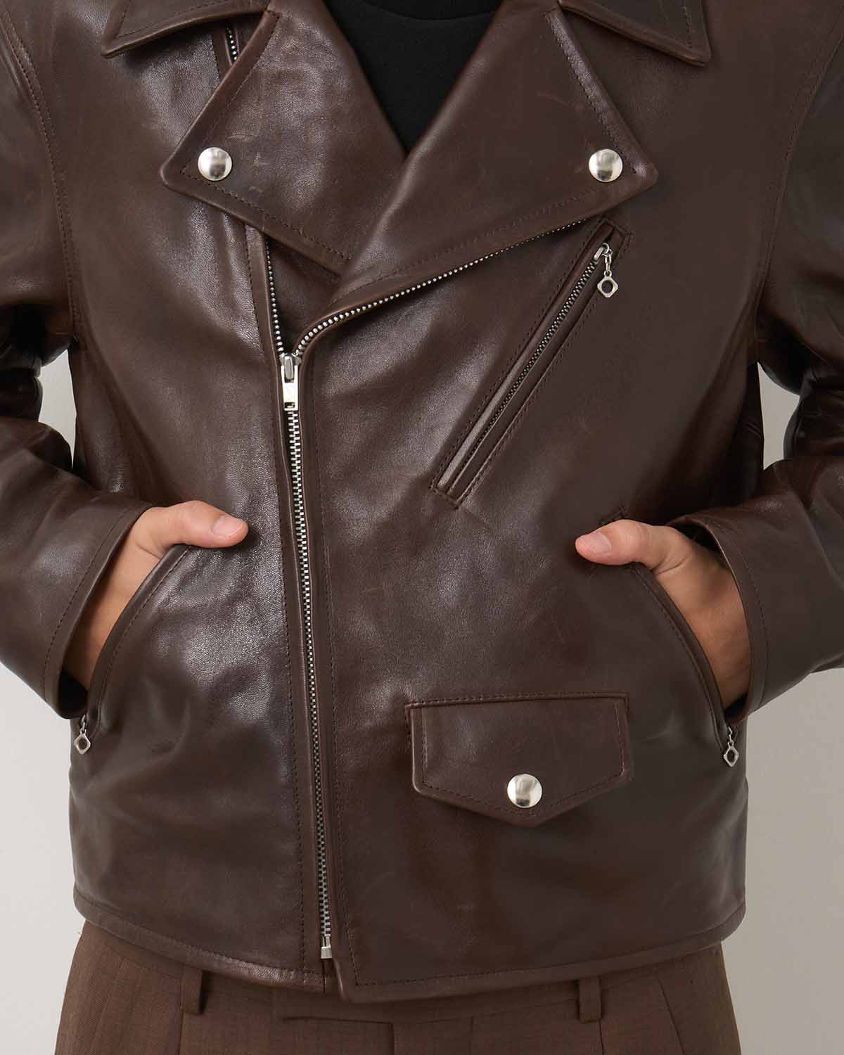 HEAVY LAMB LEATHER RIDERS JACKET