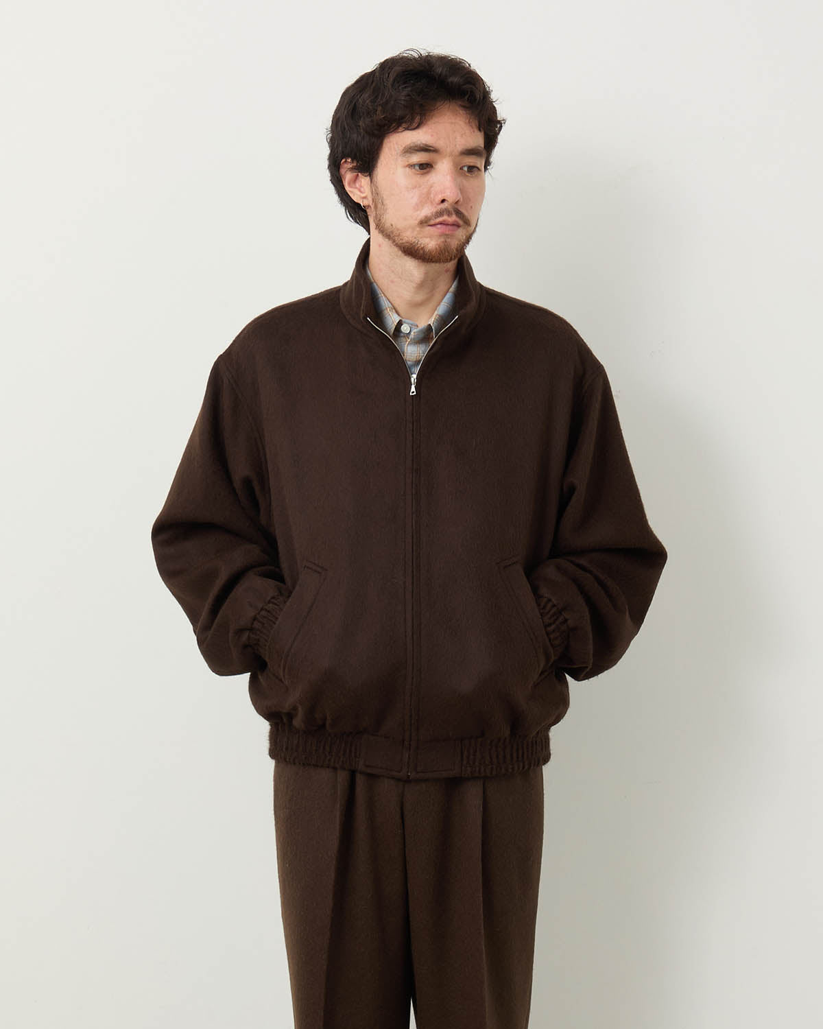 BABY CAMEL FLANNEL ZIP BLOUSON