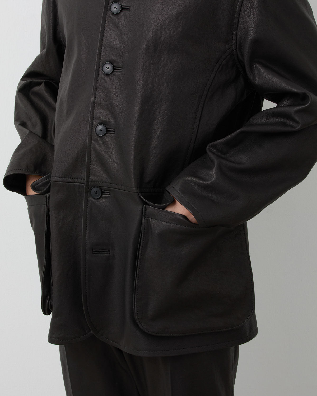 TEXTURED LAMB LEATHER BLOUSON