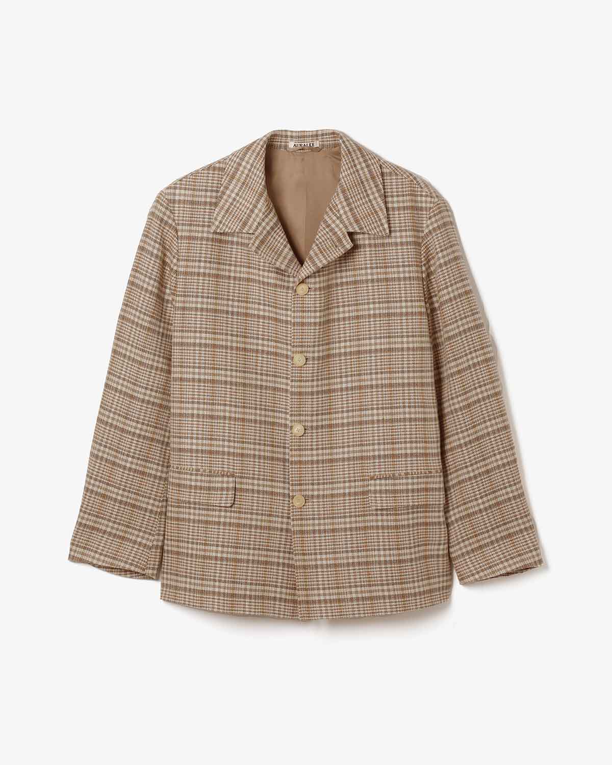 SILK LINEN NEP CHECK JACKET