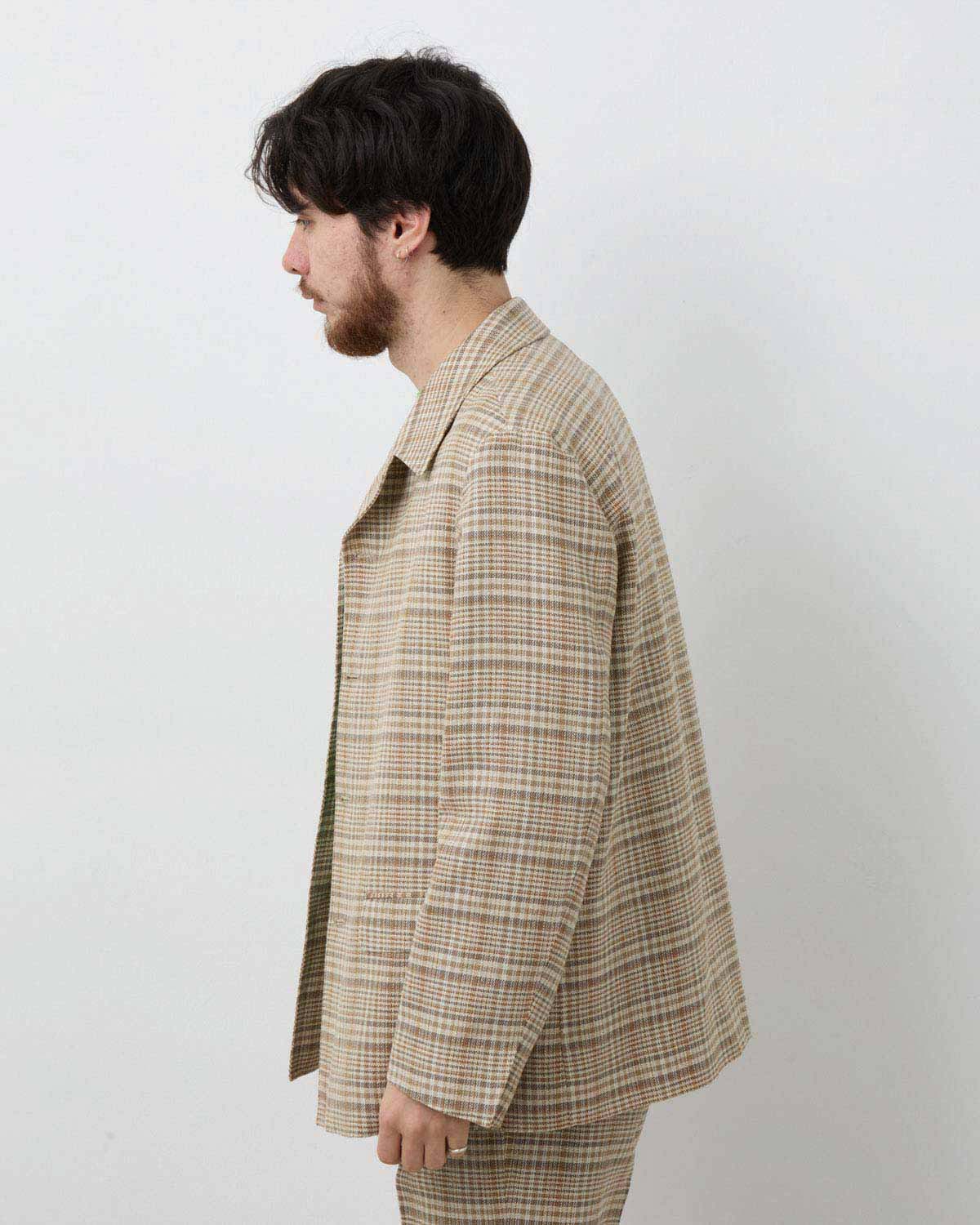 SILK LINEN NEP CHECK JACKET