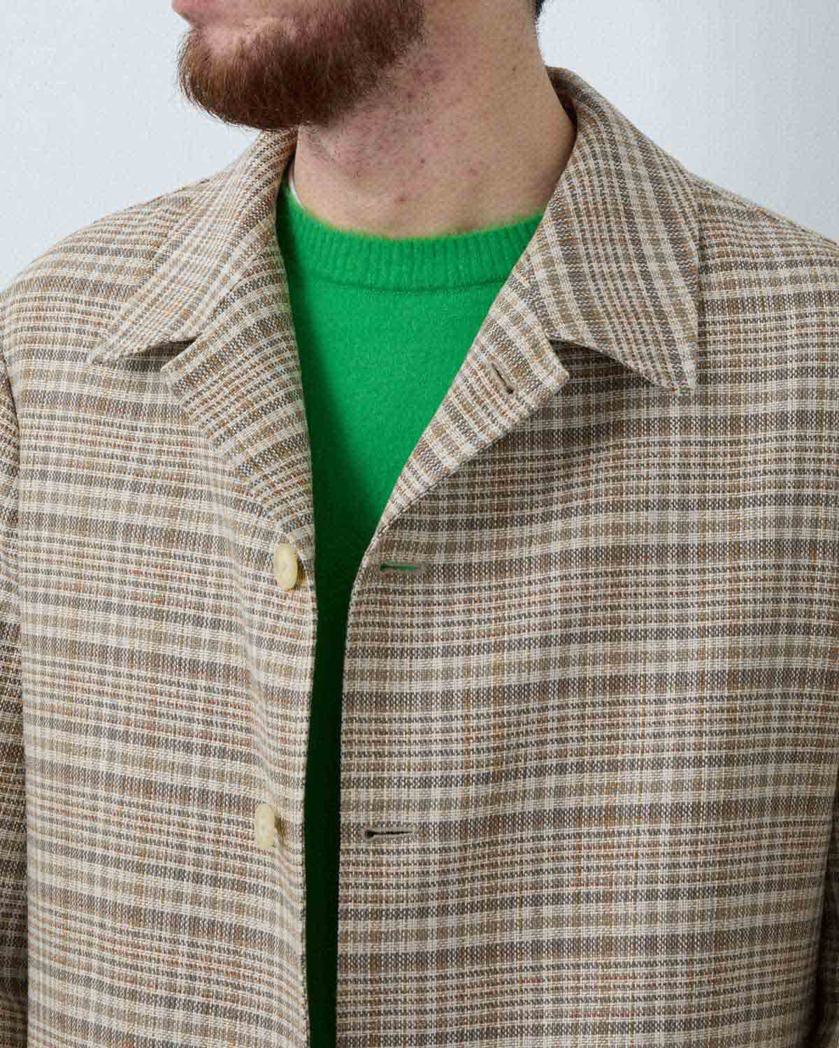 SILK LINEN NEP CHECK JACKET