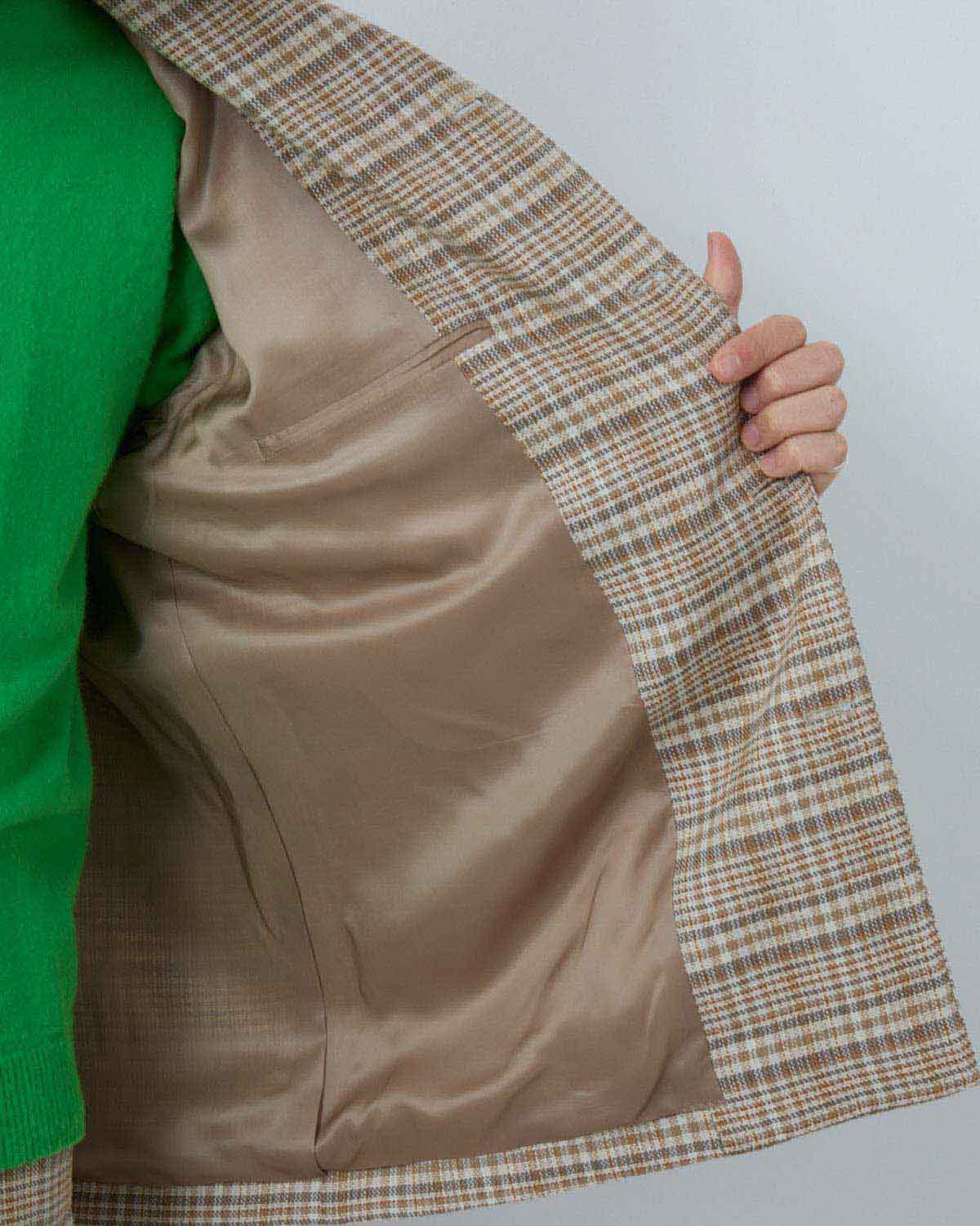 SILK LINEN NEP CHECK JACKET