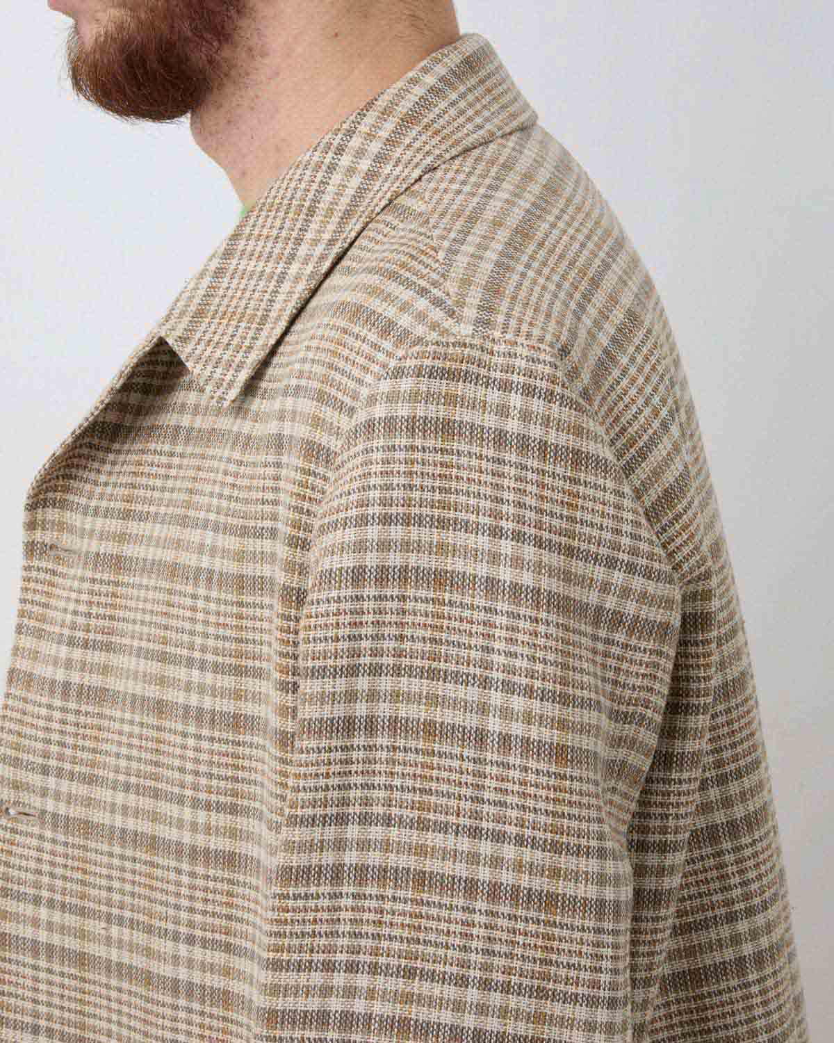 SILK LINEN NEP CHECK JACKET