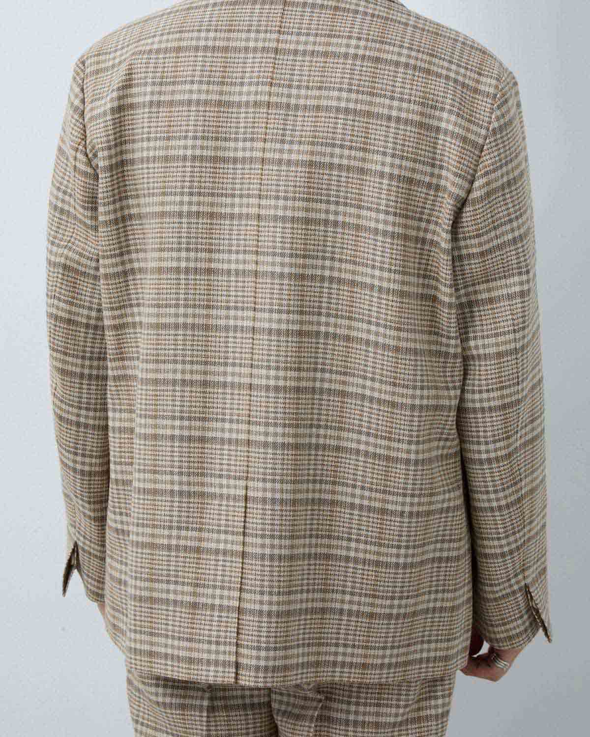 SILK LINEN NEP CHECK JACKET