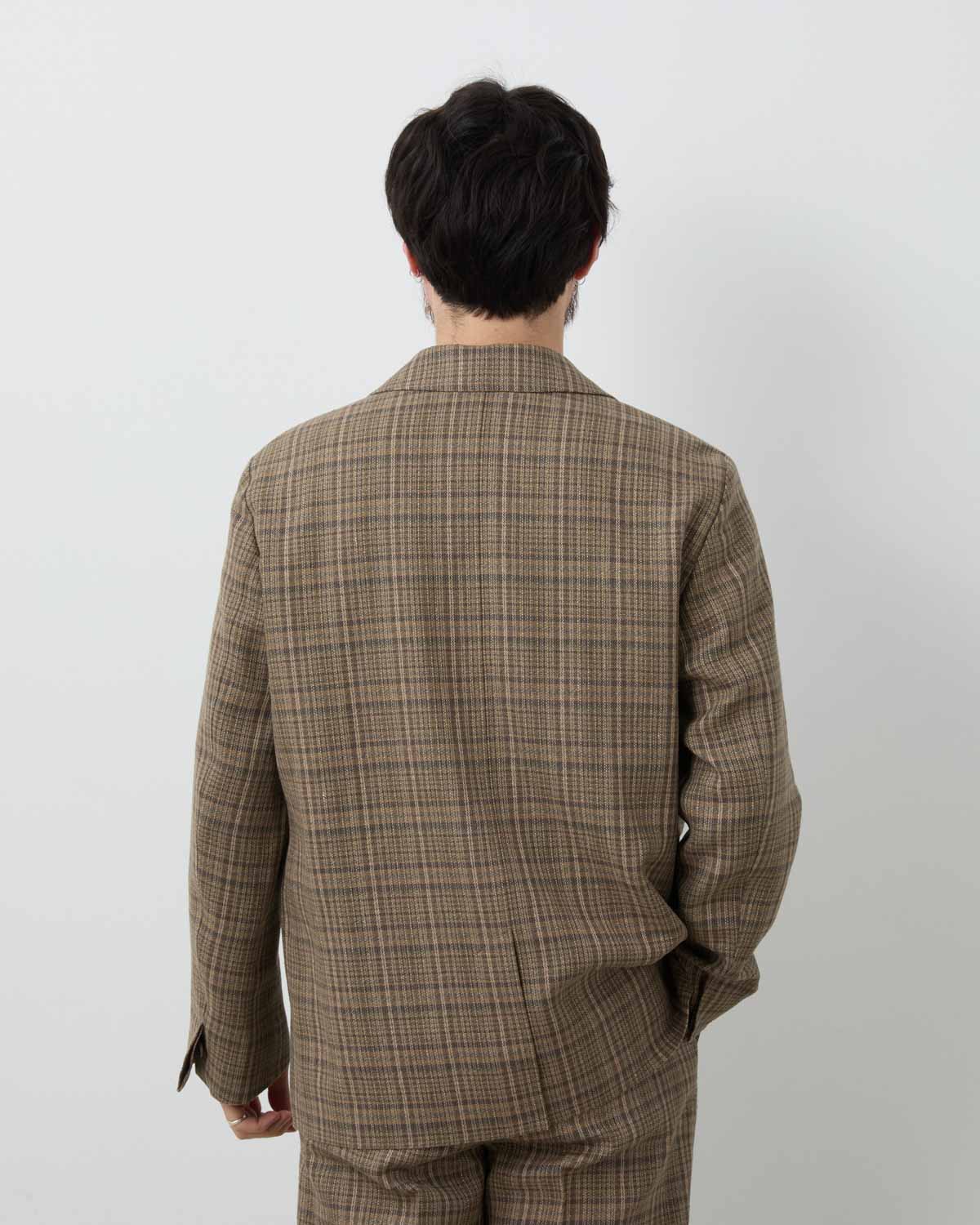 SILK LINEN NEP CHECK JACKET