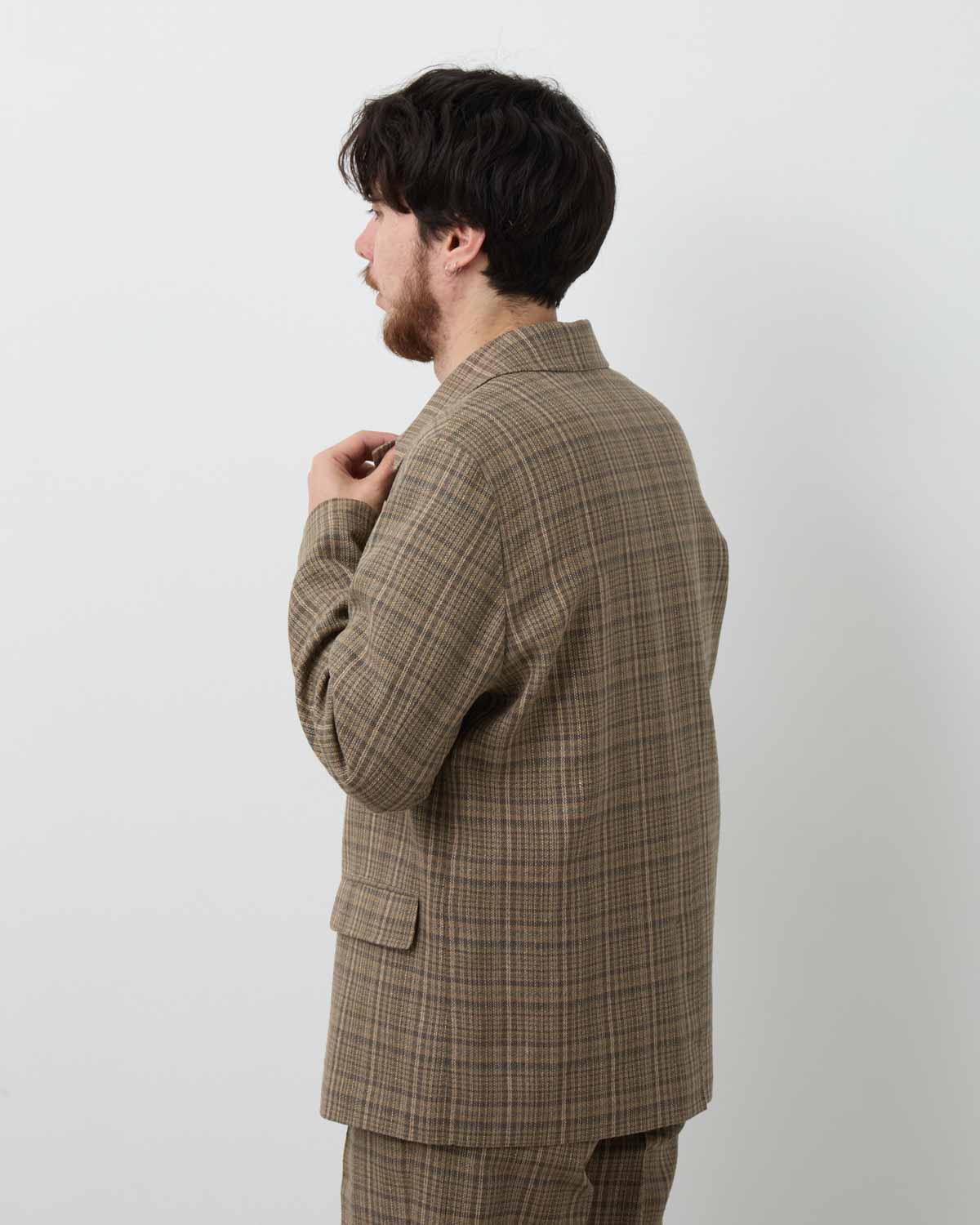 SILK LINEN NEP CHECK JACKET