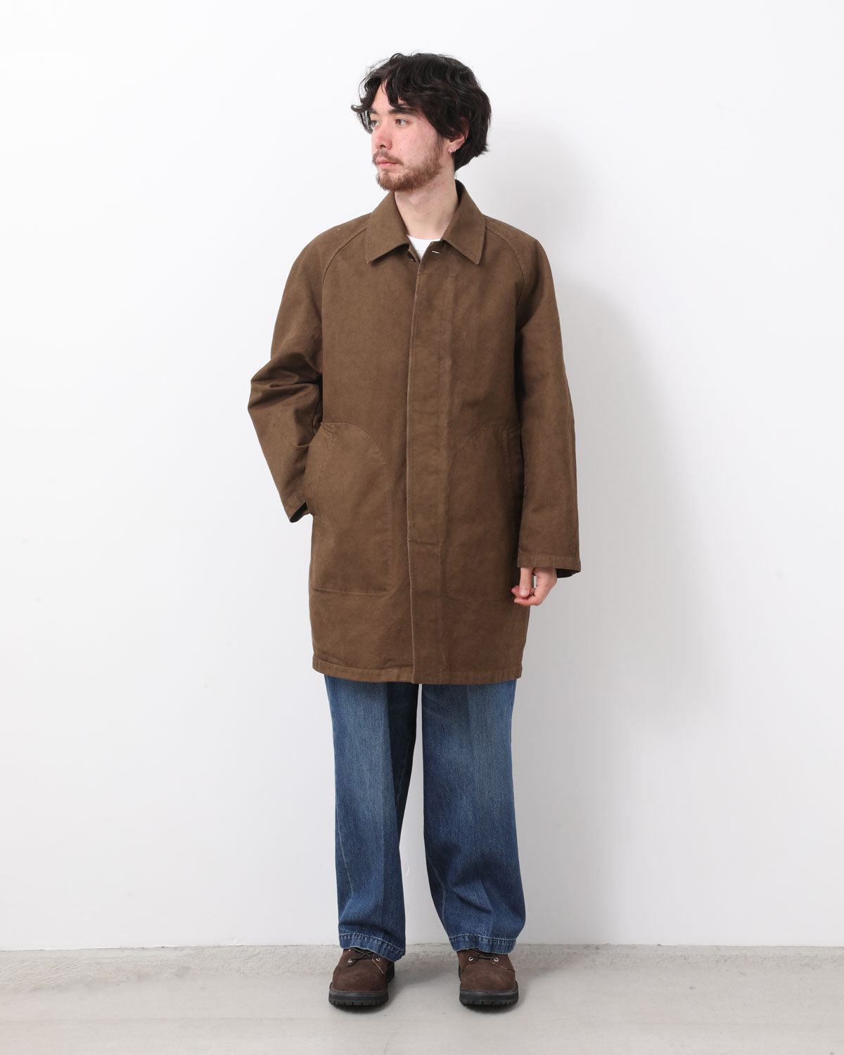 GARMENT-DYED ORGANIC COTTON HEAVY TWILL SHORT COAT
