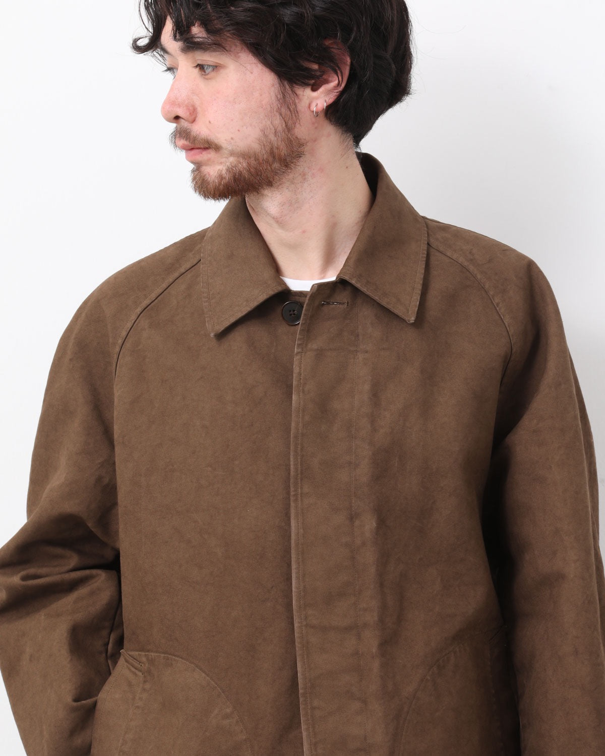 GARMENT-DYED ORGANIC COTTON HEAVY TWILL SHORT COAT