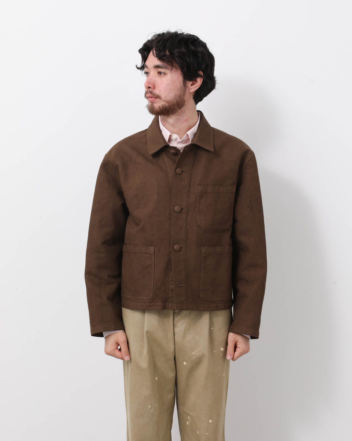 GARMENT-DYED ORGANIC COTTON HEAVY TWILL SHORT WORK JACKET