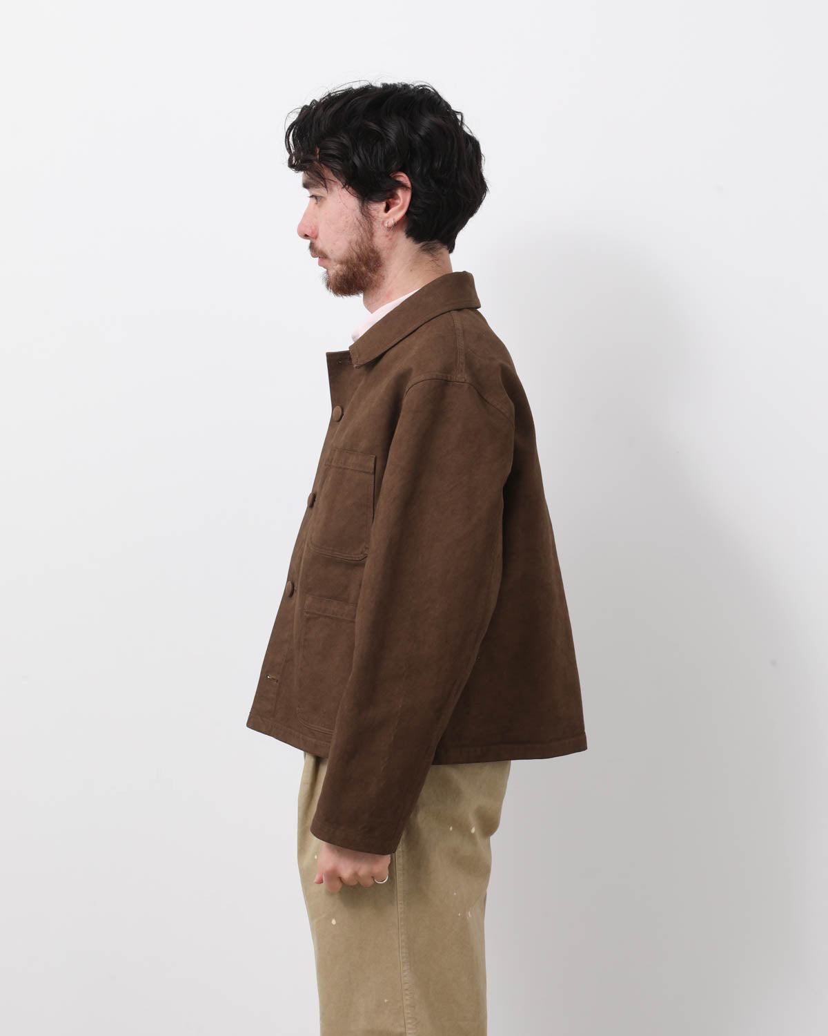 GARMENT-DYED ORGANIC COTTON HEAVY TWILL SHORT WORK JACKET