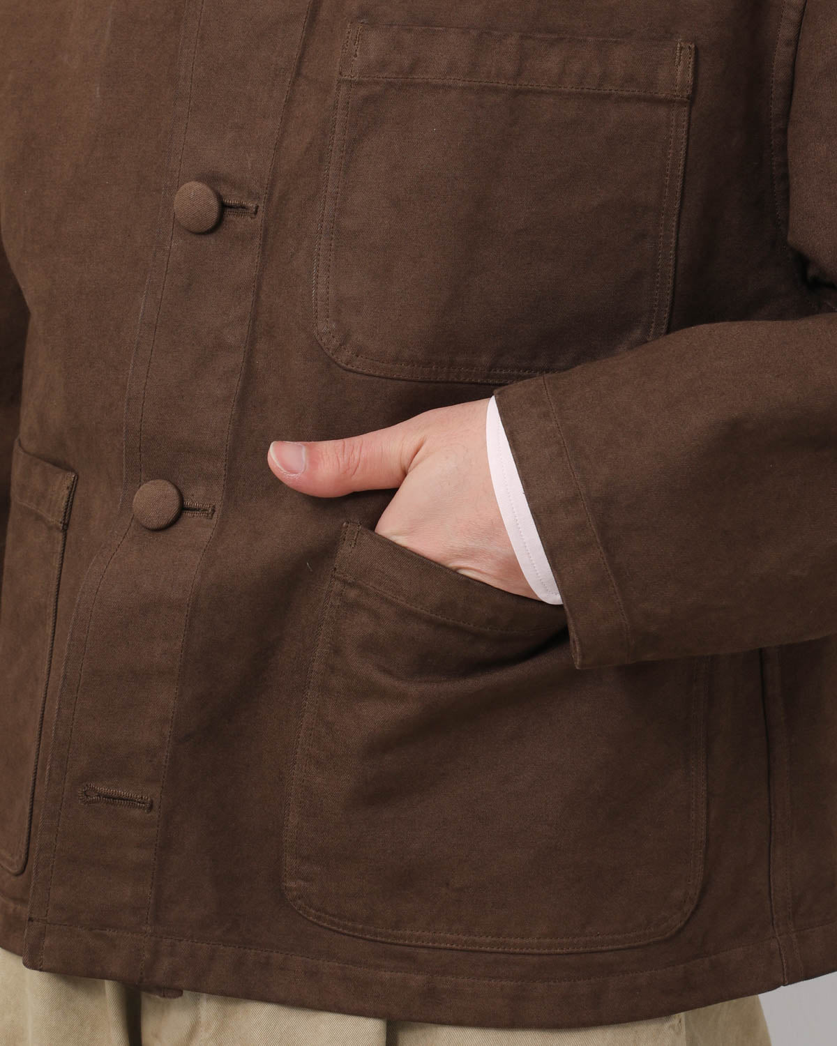 GARMENT-DYED ORGANIC COTTON HEAVY TWILL SHORT WORK JACKET