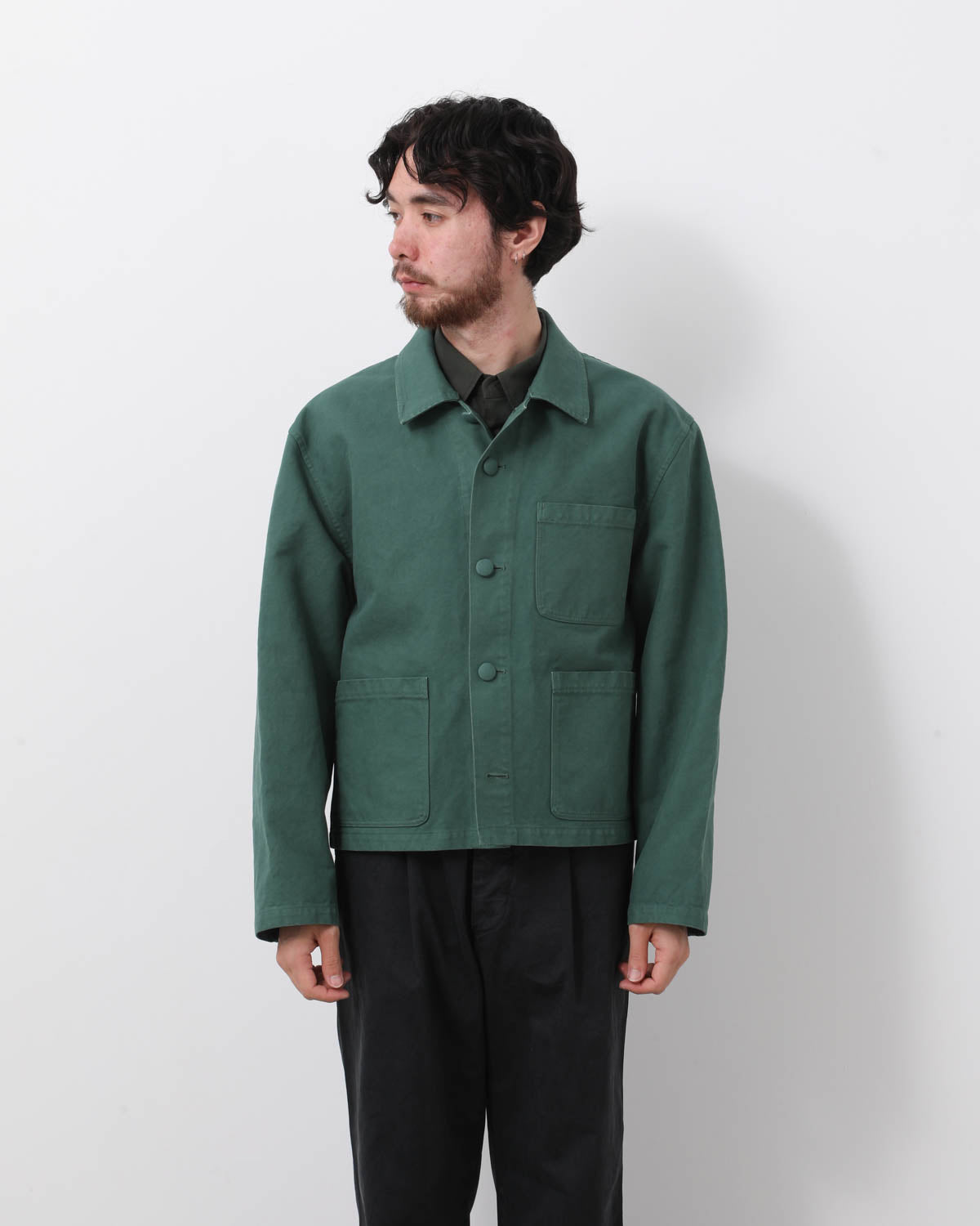 GARMENT-DYED ORGANIC COTTON HEAVY TWILL SHORT WORK JACKET