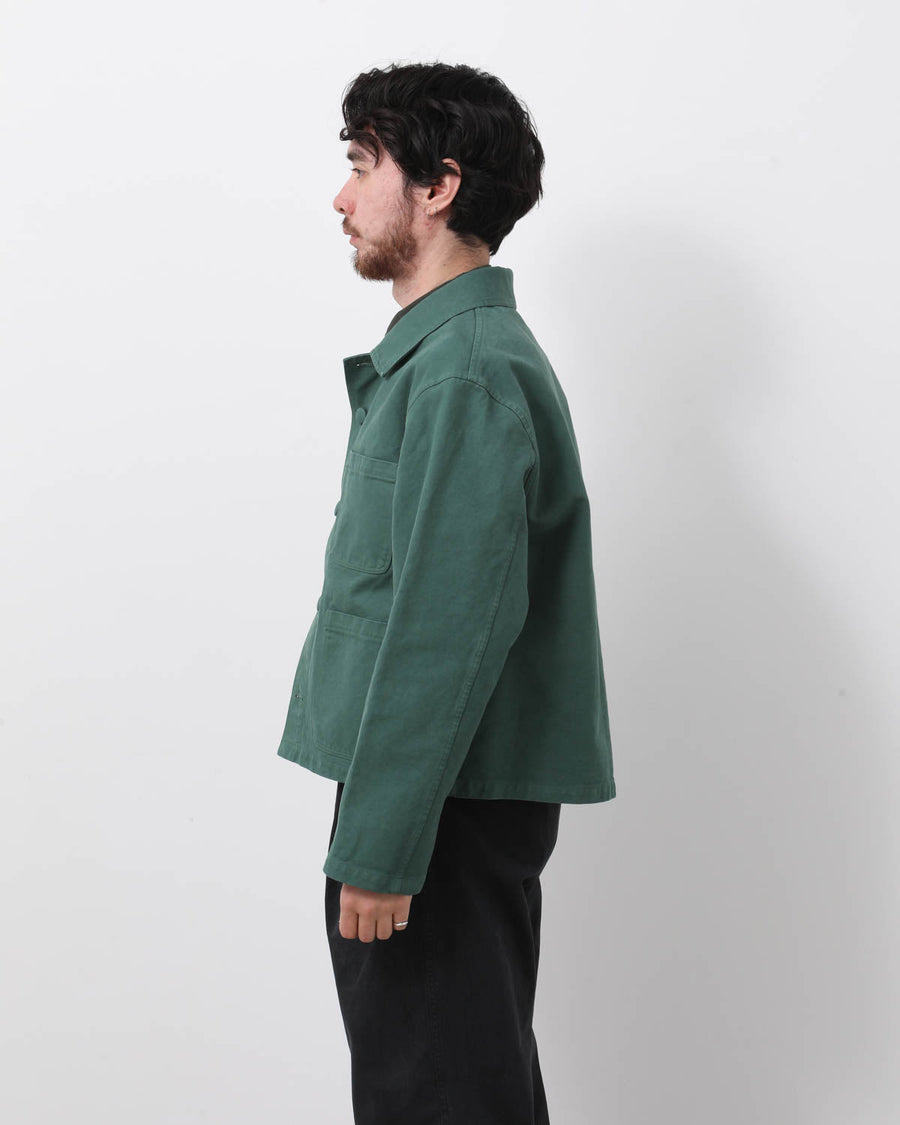 GARMENT-DYED ORGANIC COTTON HEAVY TWILL SHORT WORK JACKET – COVERCHORD