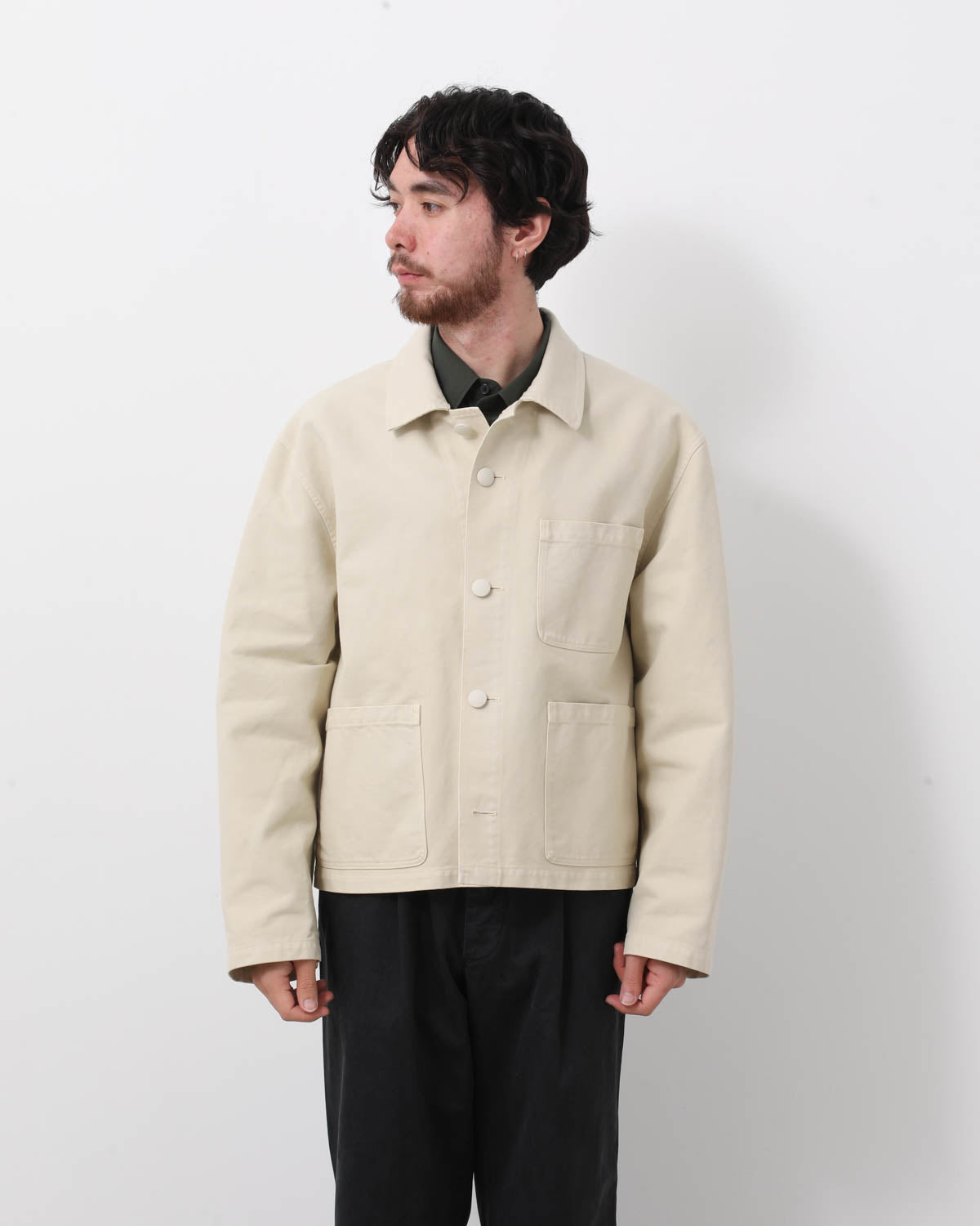 GARMENT-DYED ORGANIC COTTON HEAVY TWILL SHORT WORK JACKET