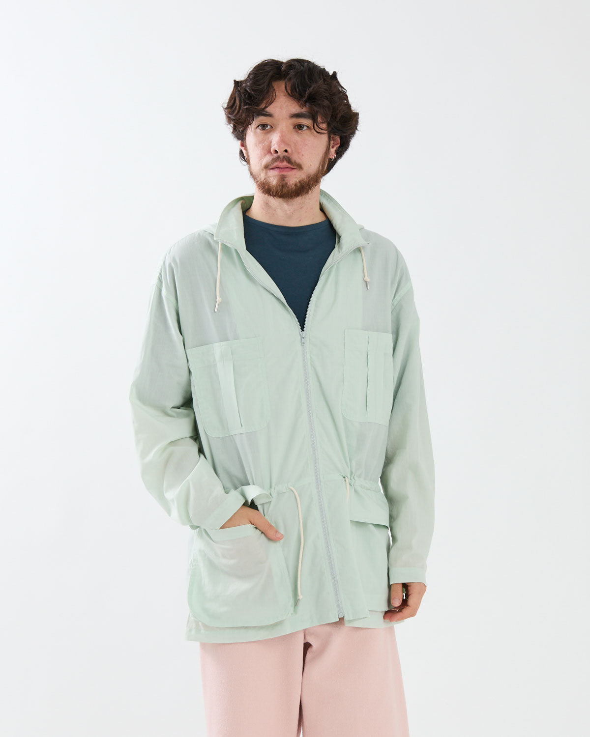 SUPER FINE COTTON LAWN HOODED BLOUSON