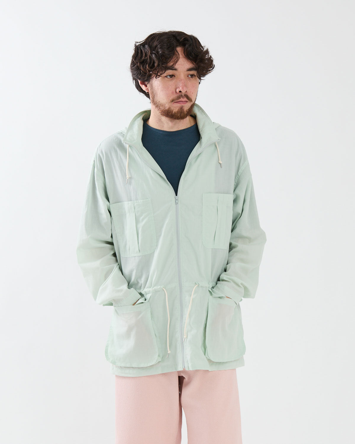 SUPER FINE COTTON LAWN HOODED BLOUSON