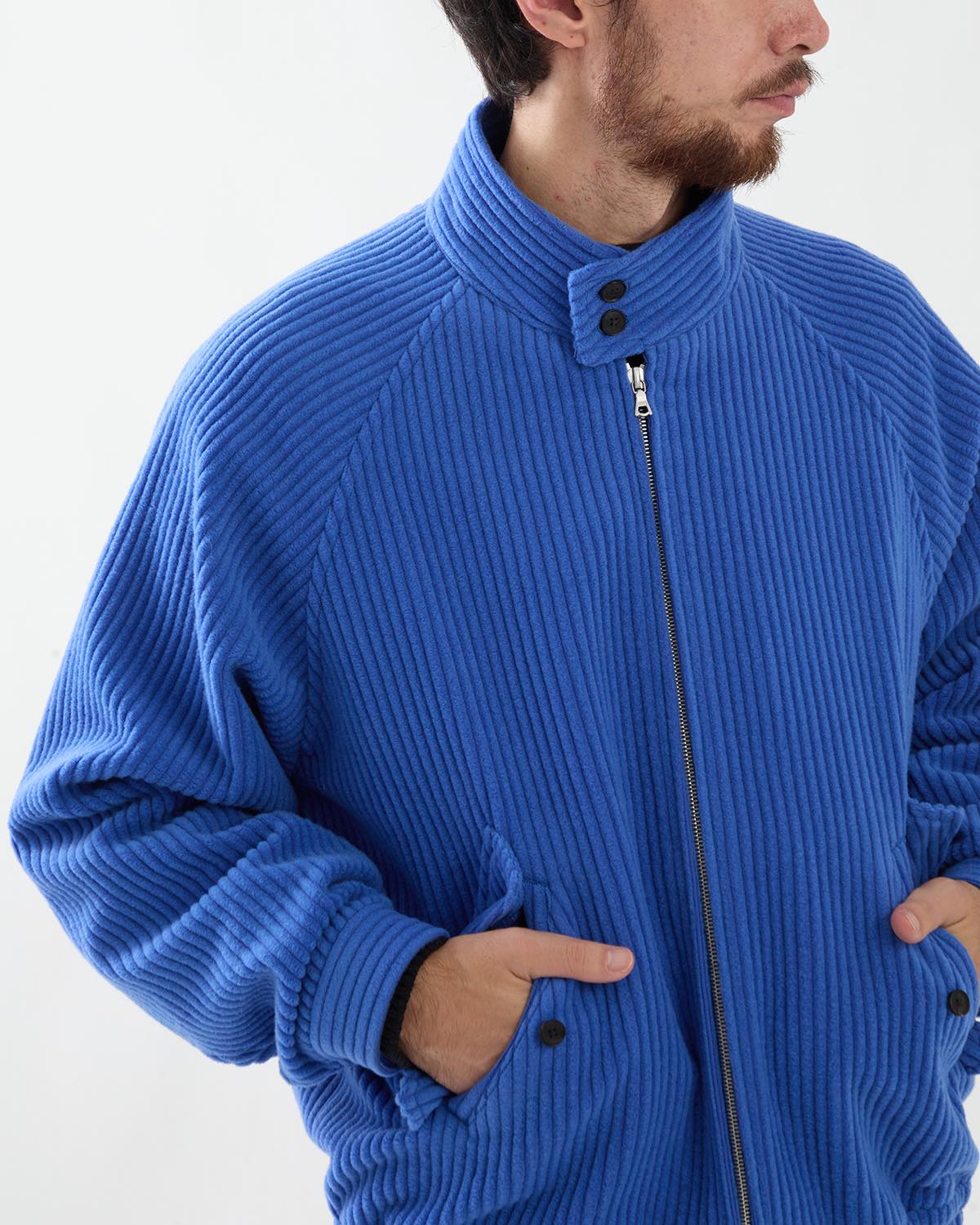 WOOL CASHMERE CORDUROY ZIP BLOUSON