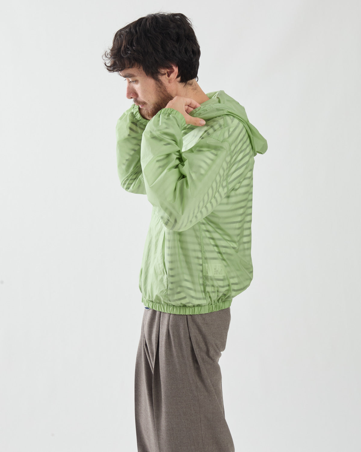 SHEER NYLON RIPSTOP HOODED BLOUSON