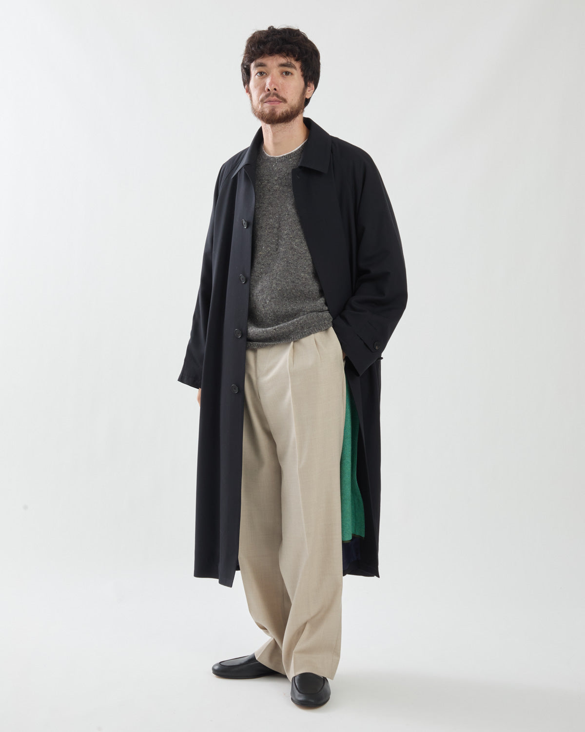 ULTRA FINE WOOL TWILL WOOL-LINED COAT