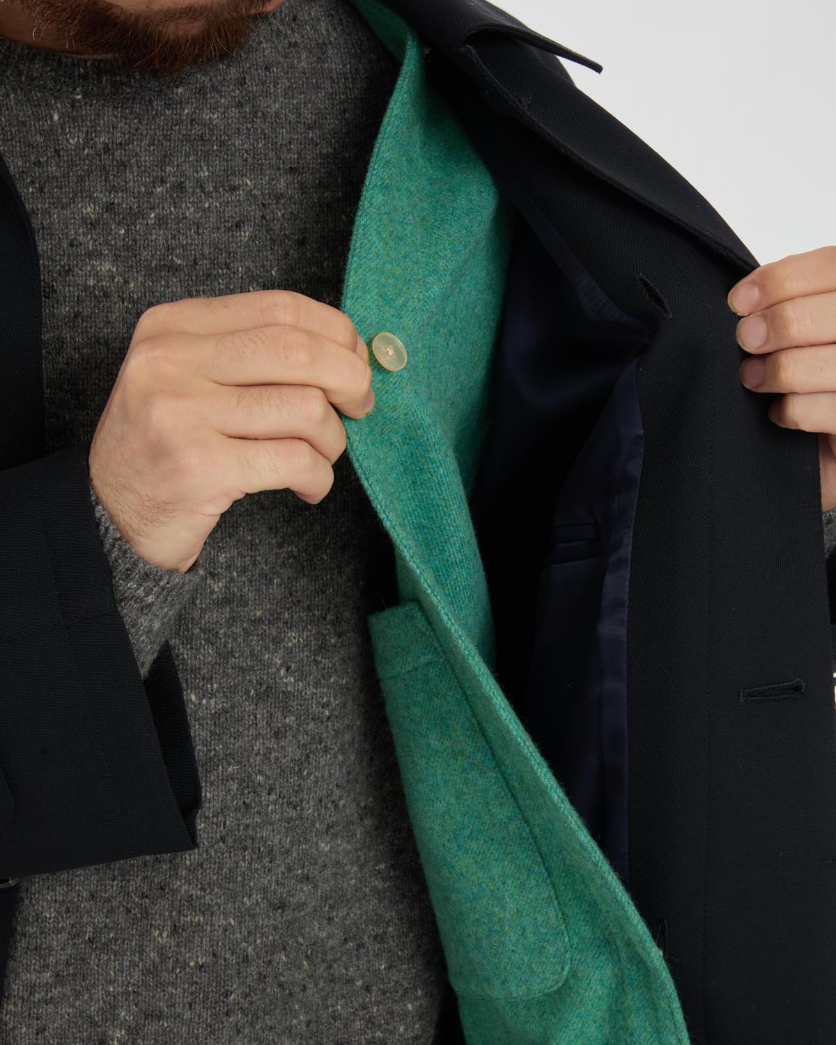 ULTRA FINE WOOL TWILL WOOL-LINED COAT