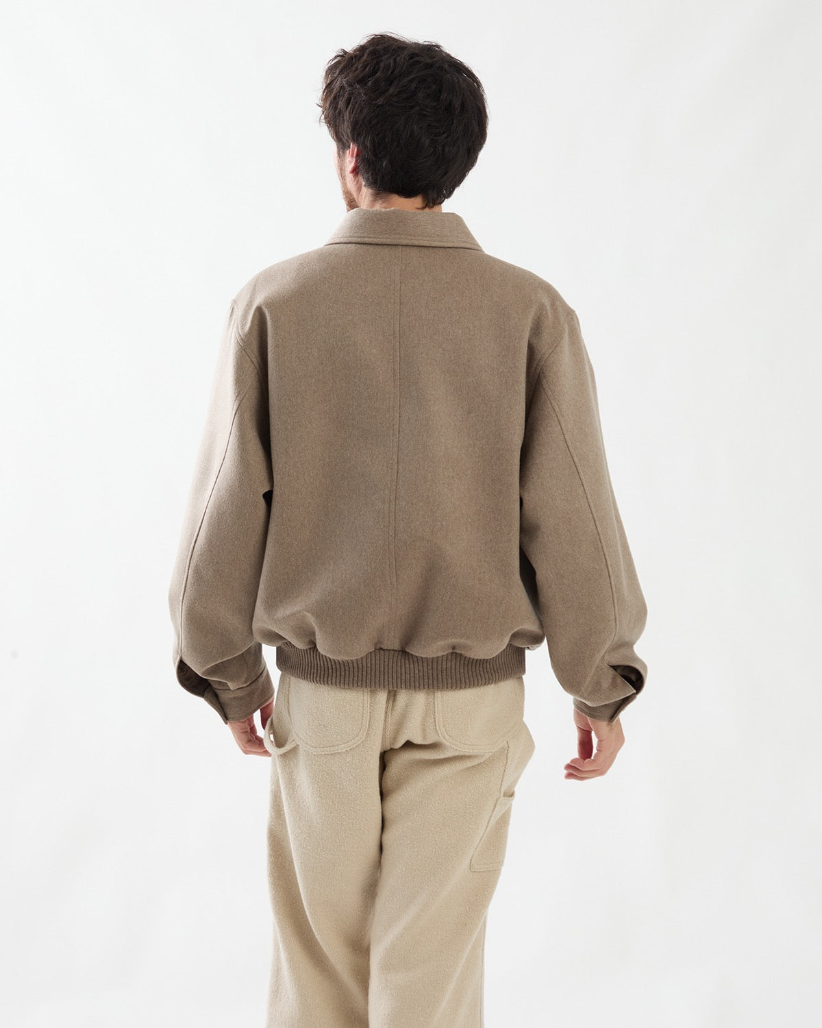 CASHMERE MOLESKIN ZIP BLOUSON