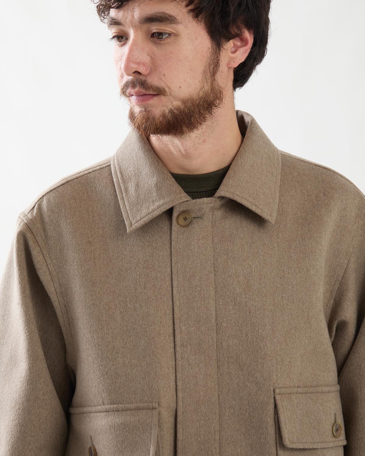 CASHMERE MOLESKIN ZIP BLOUSON