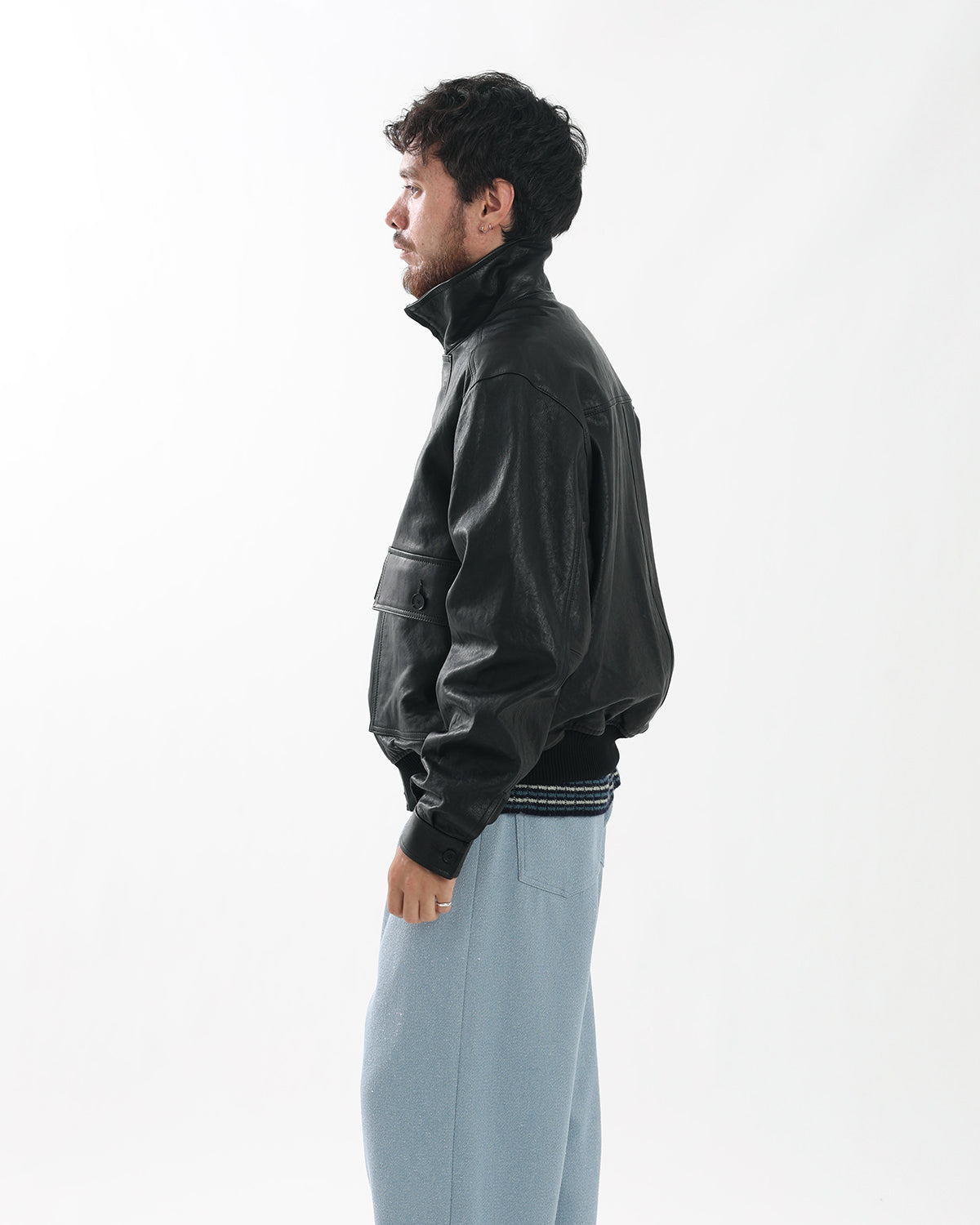 TEXTURED LAMB LEATHER BLOUSON