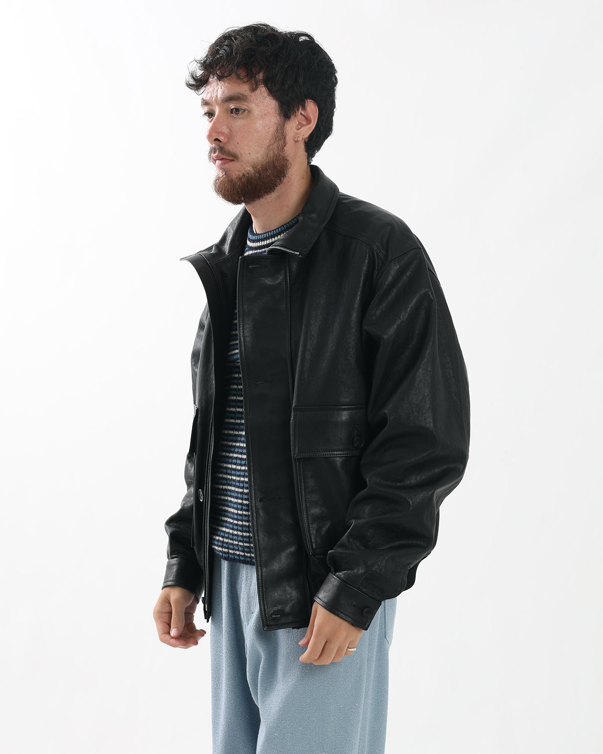 TEXTURED LAMB LEATHER BLOUSON