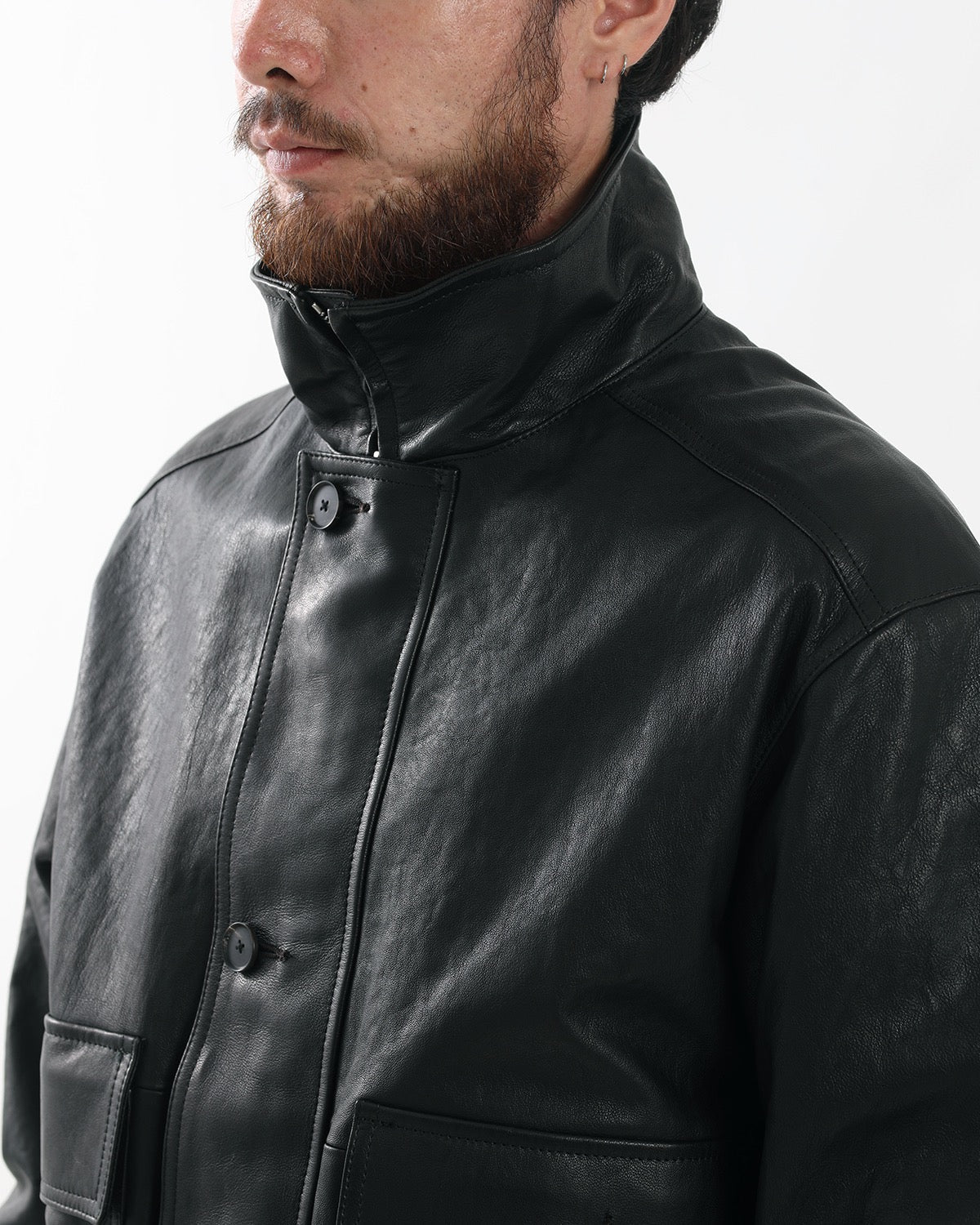TEXTURED LAMB LEATHER BLOUSON