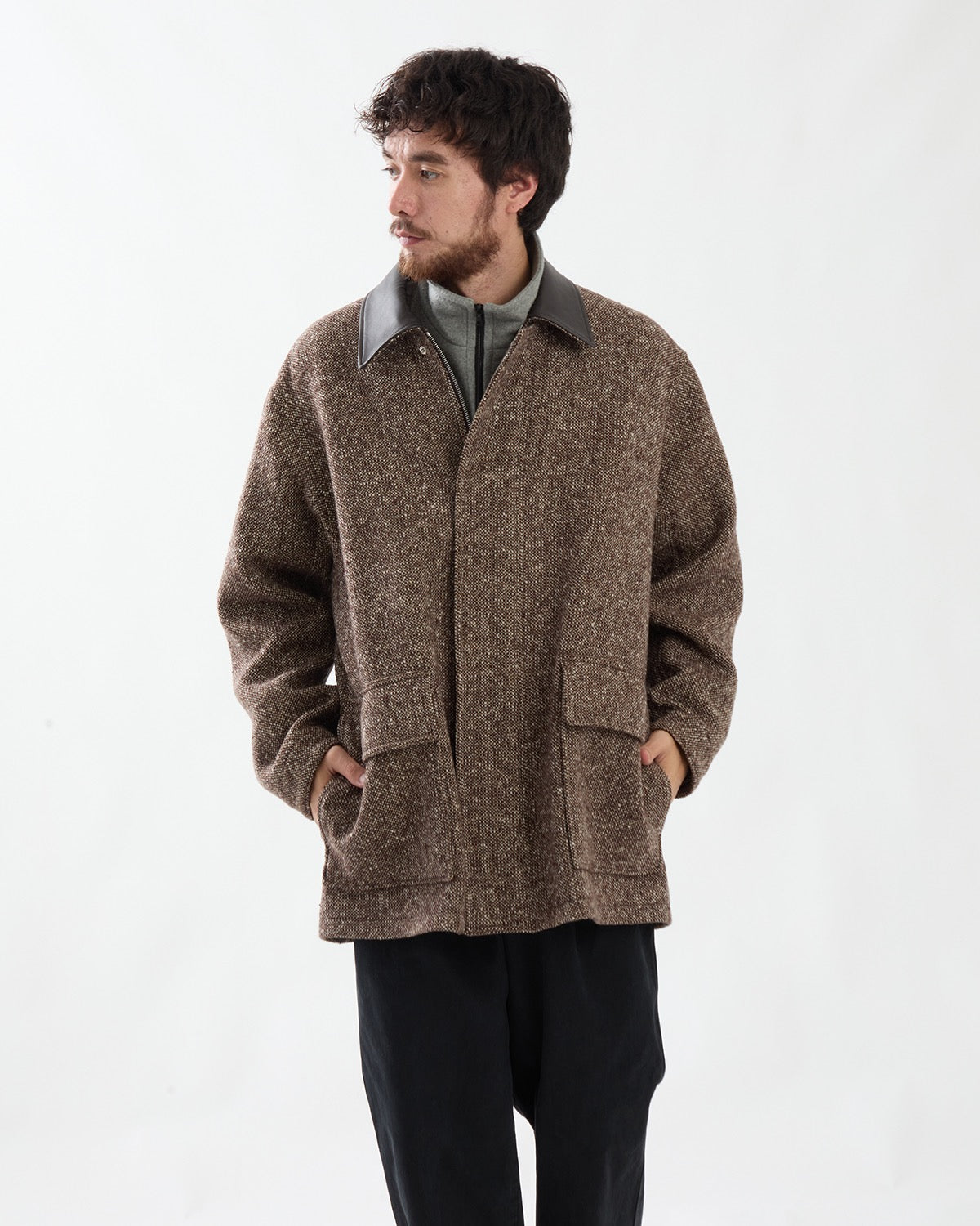 HOMESPUN TWEED ZIP BLOUSON