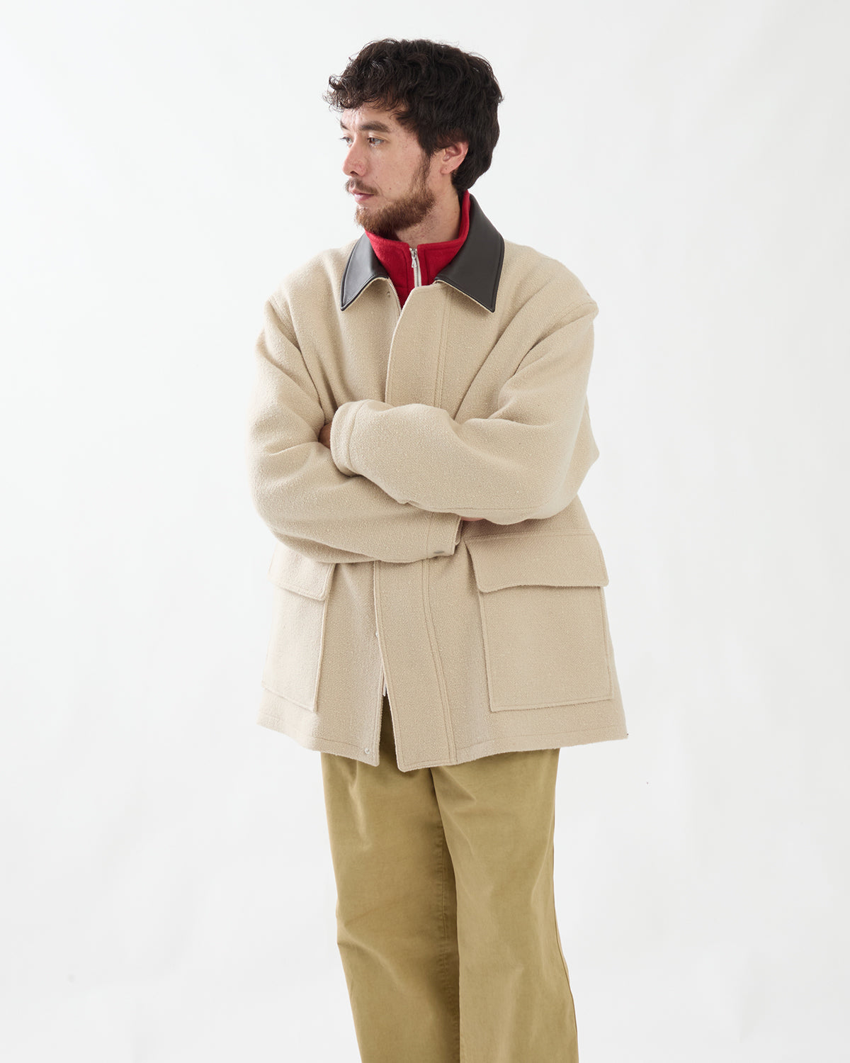 HOMESPUN TWEED ZIP BLOUSON