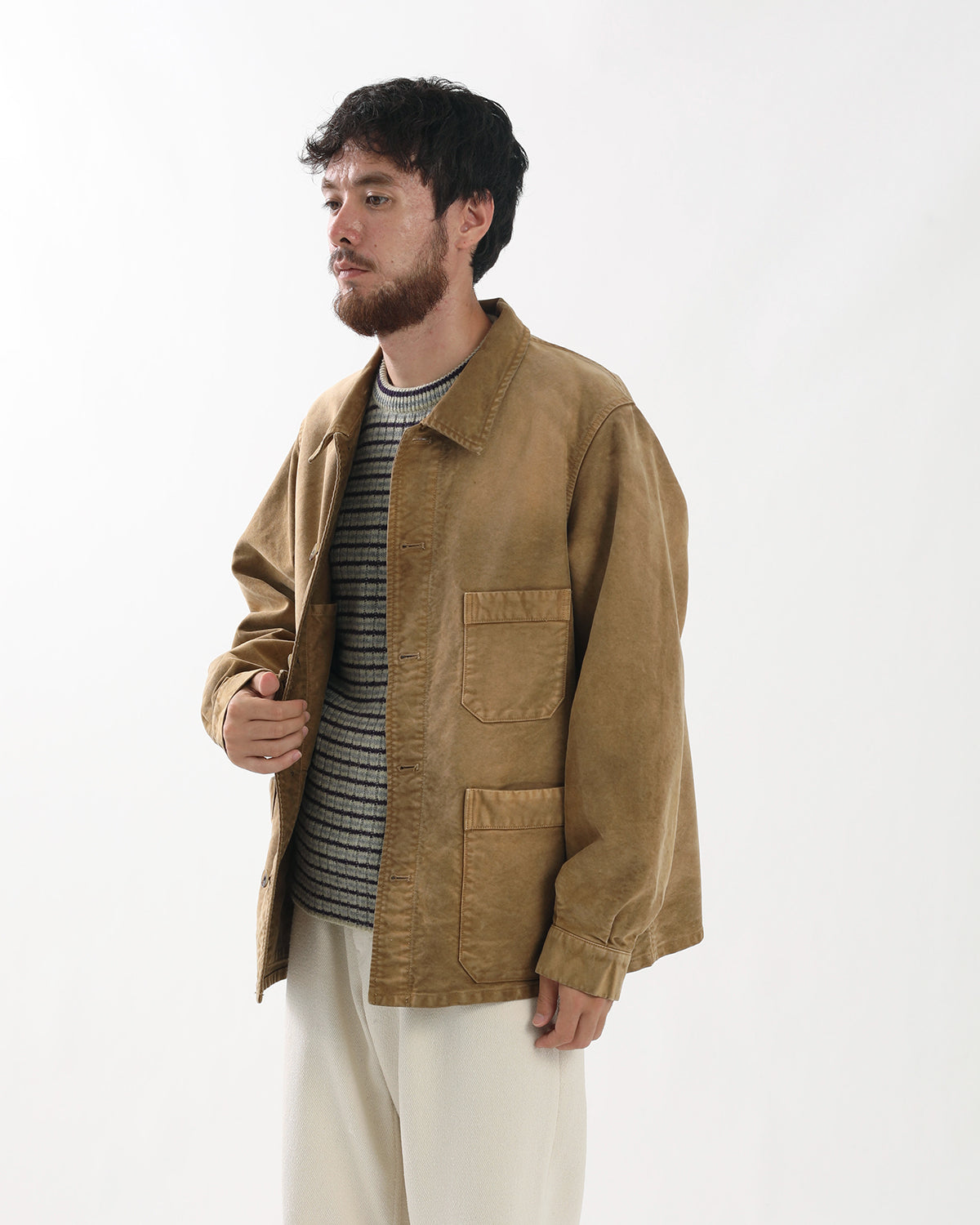 GARMENT-DYED ORGANIC COTTON HEAVY MOLESKIN COVERALL