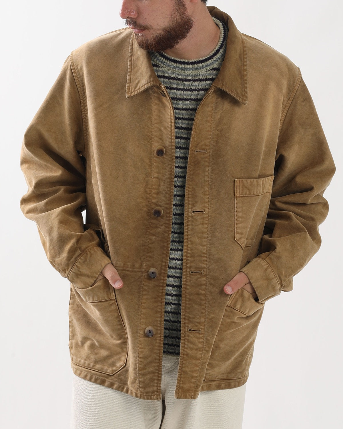 GARMENT-DYED ORGANIC COTTON HEAVY MOLESKIN COVERALL