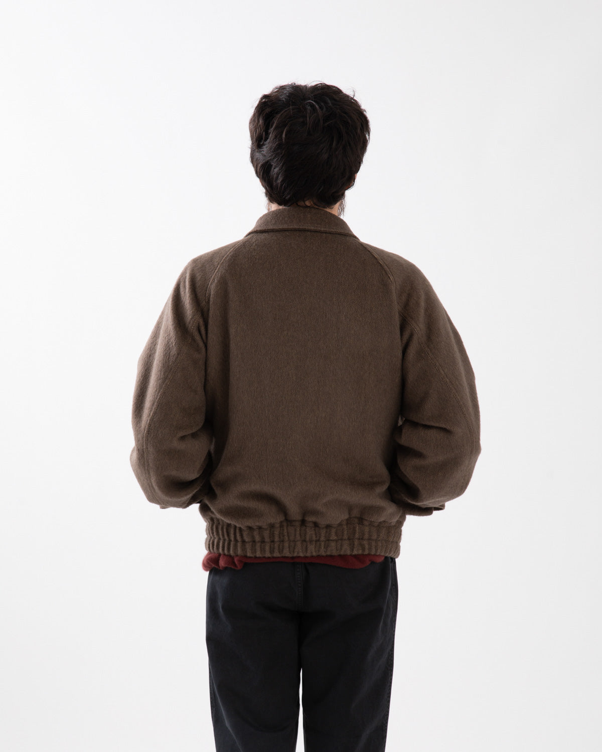HAIRY WOOL MOHAIR CHAMBRAY BLOUSON