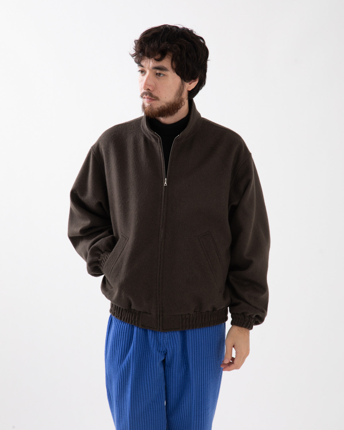 BABY CAMEL FLANNEL ZIP BLOUSON