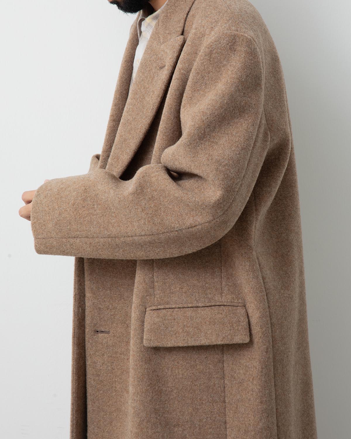 SPONGE WOOL MELTON CHESTERFIELD COAT