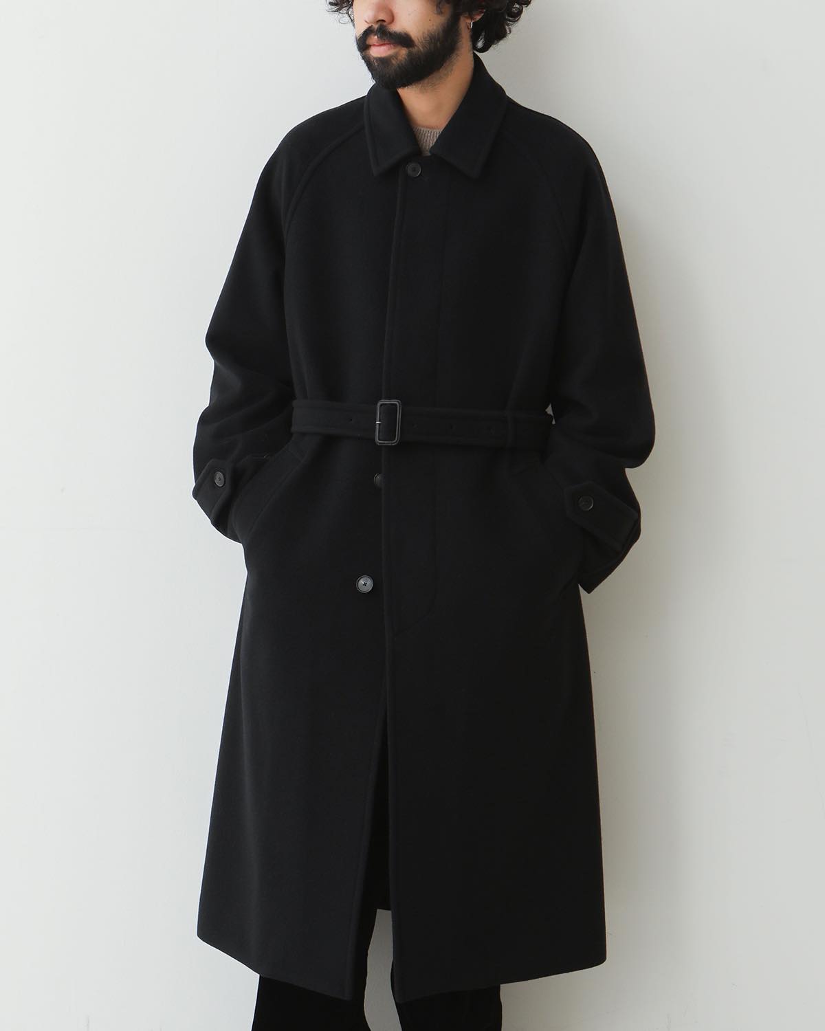 SUPER FINE WOOL MOSSER SOUTIEN COLLAR COAT