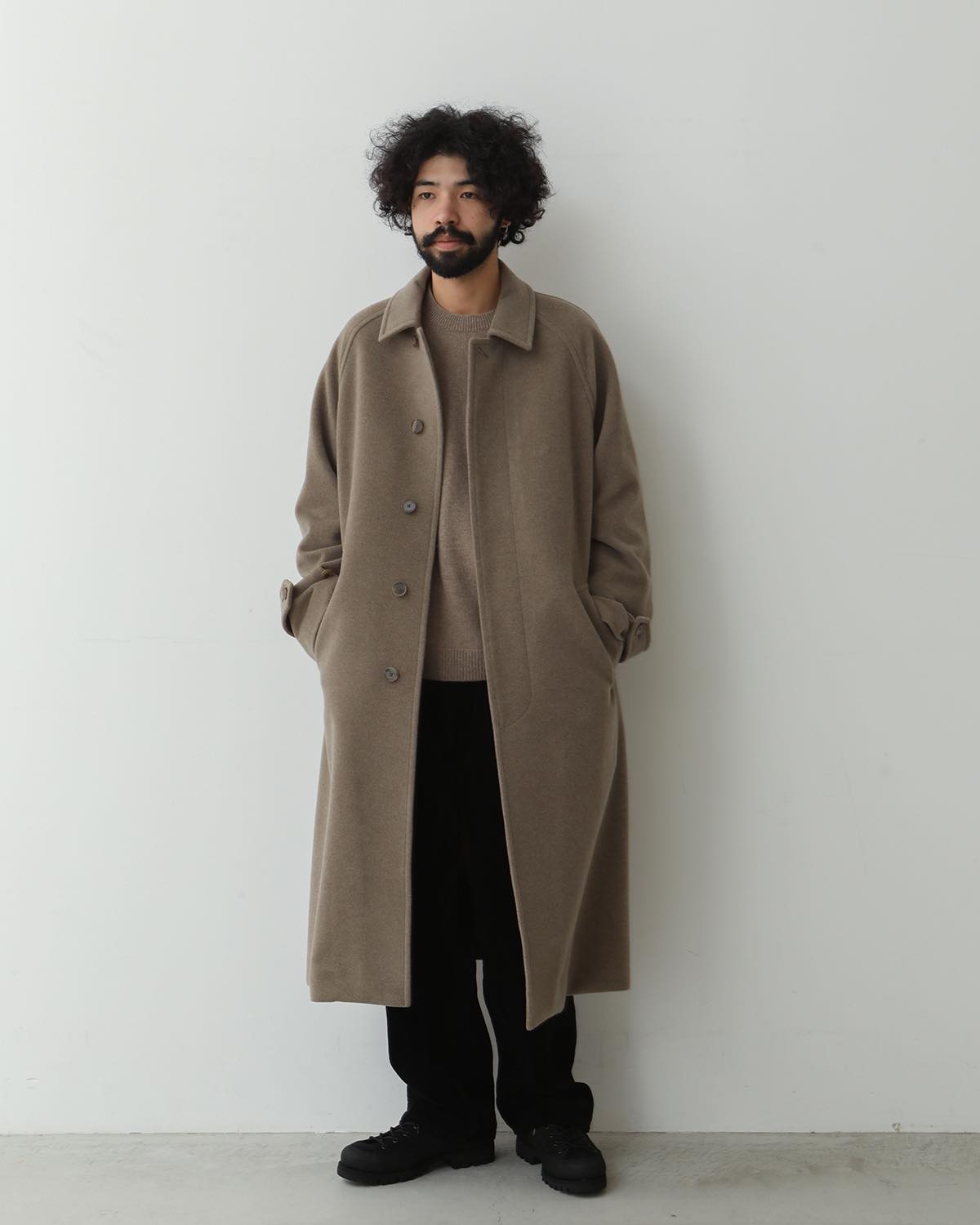 SUPER FINE WOOL MOSSER SOUTIEN COLLAR COAT