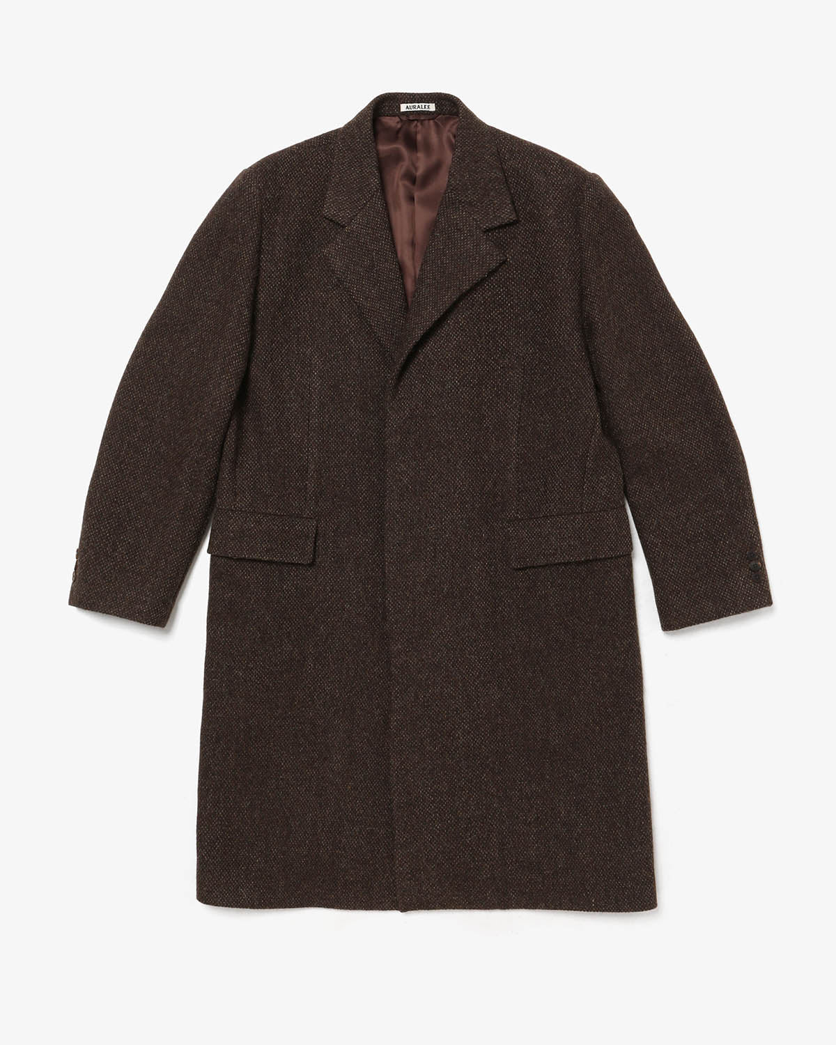 LAMA SHETLAND WOOL TWEED CHESTERFIELD COAT