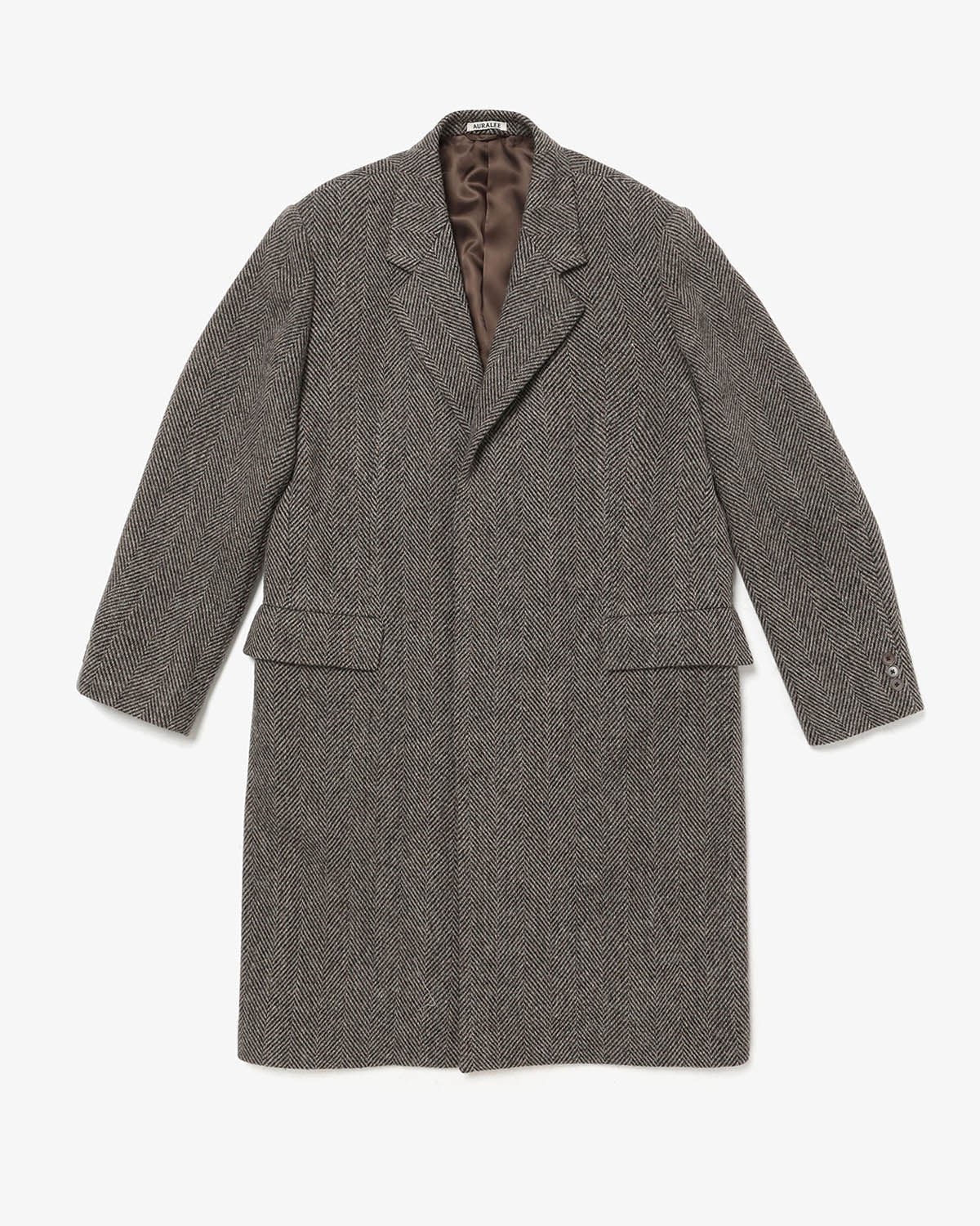 LAMA SHETLAND WOOL TWEED CHESTERFIELD COAT