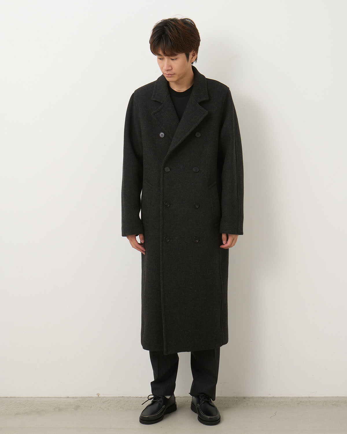 SHETLAND WOOL DOUBLE CLOTH COAT