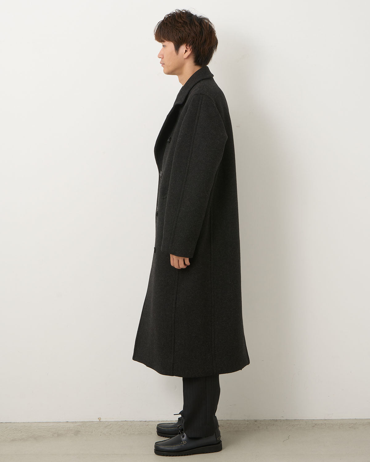 SHETLAND WOOL DOUBLE CLOTH COAT